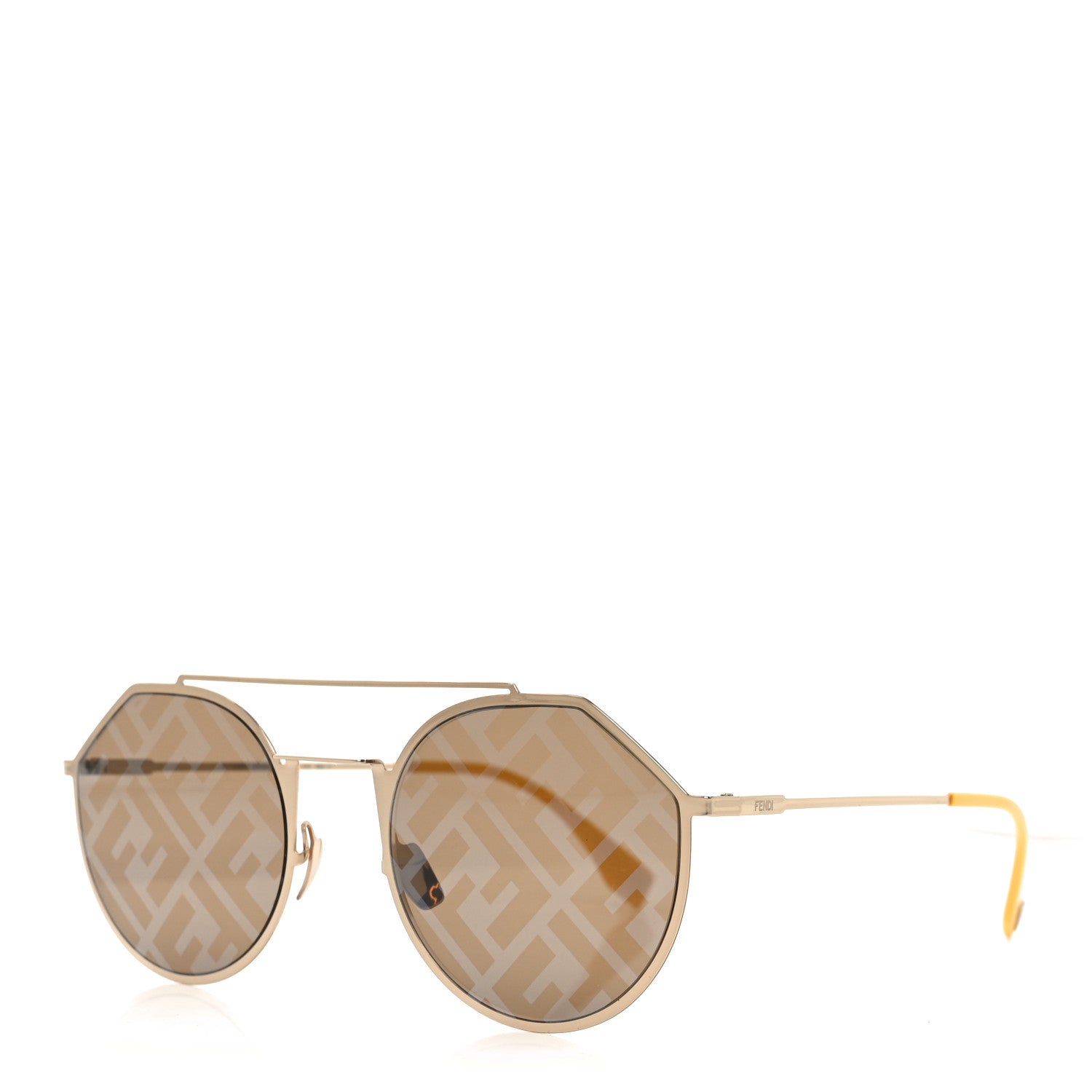 Fendi Metal Eyeline Aviator Sunglasses FF M0021/S Gold 1834930