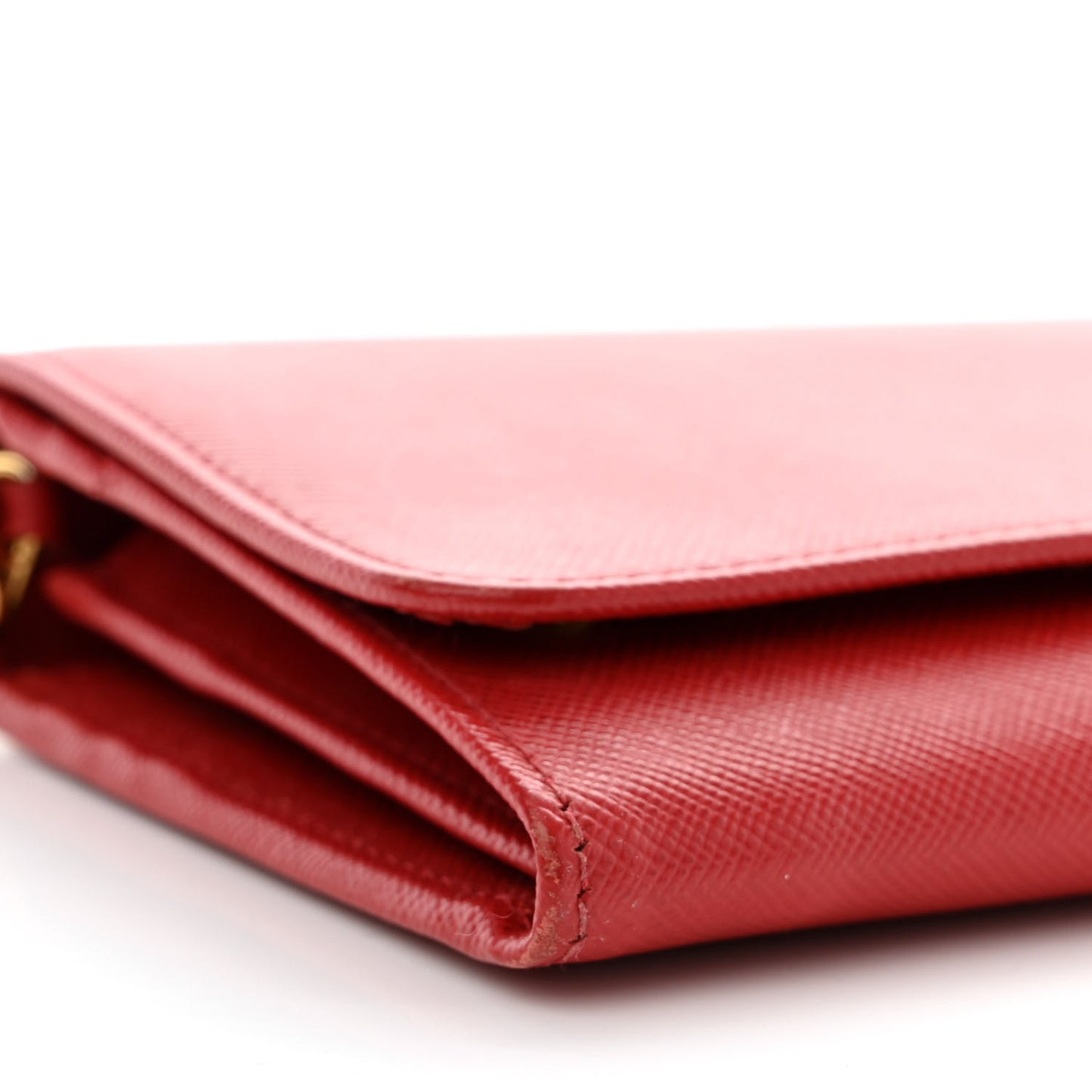 Saffiano Metal Oro Chain Wallet Fuoco