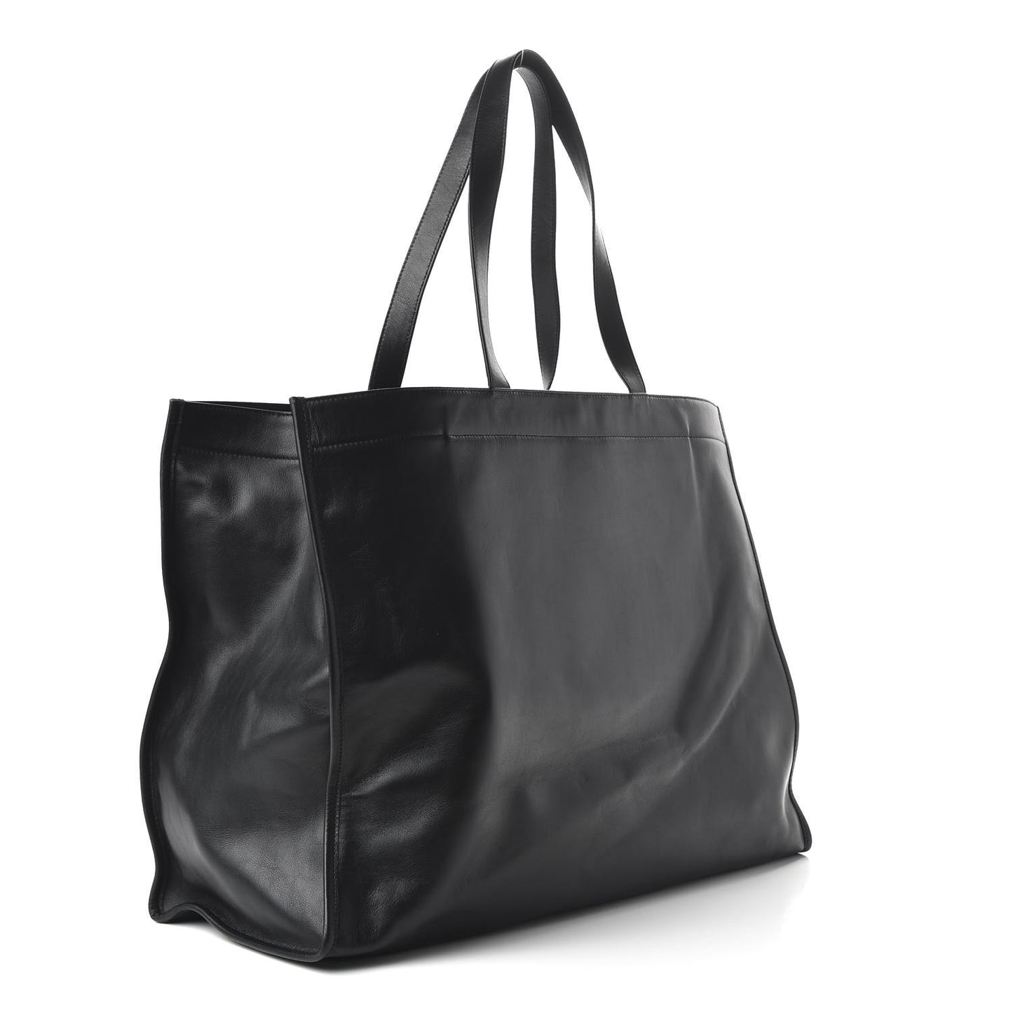 Calfskin You Are The World Market Shopper Tote M Black Multicolor
