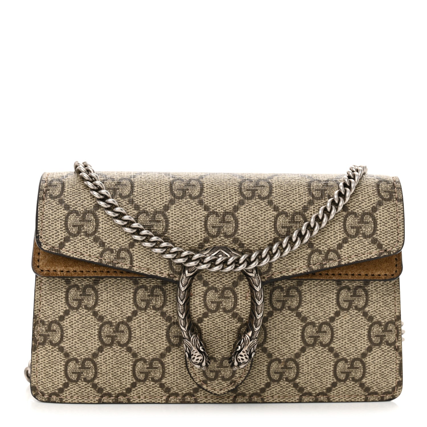 Gucci GG Supreme Monogram Super Mini Dionysus Shoulder Bag Taupe 1 of 11
