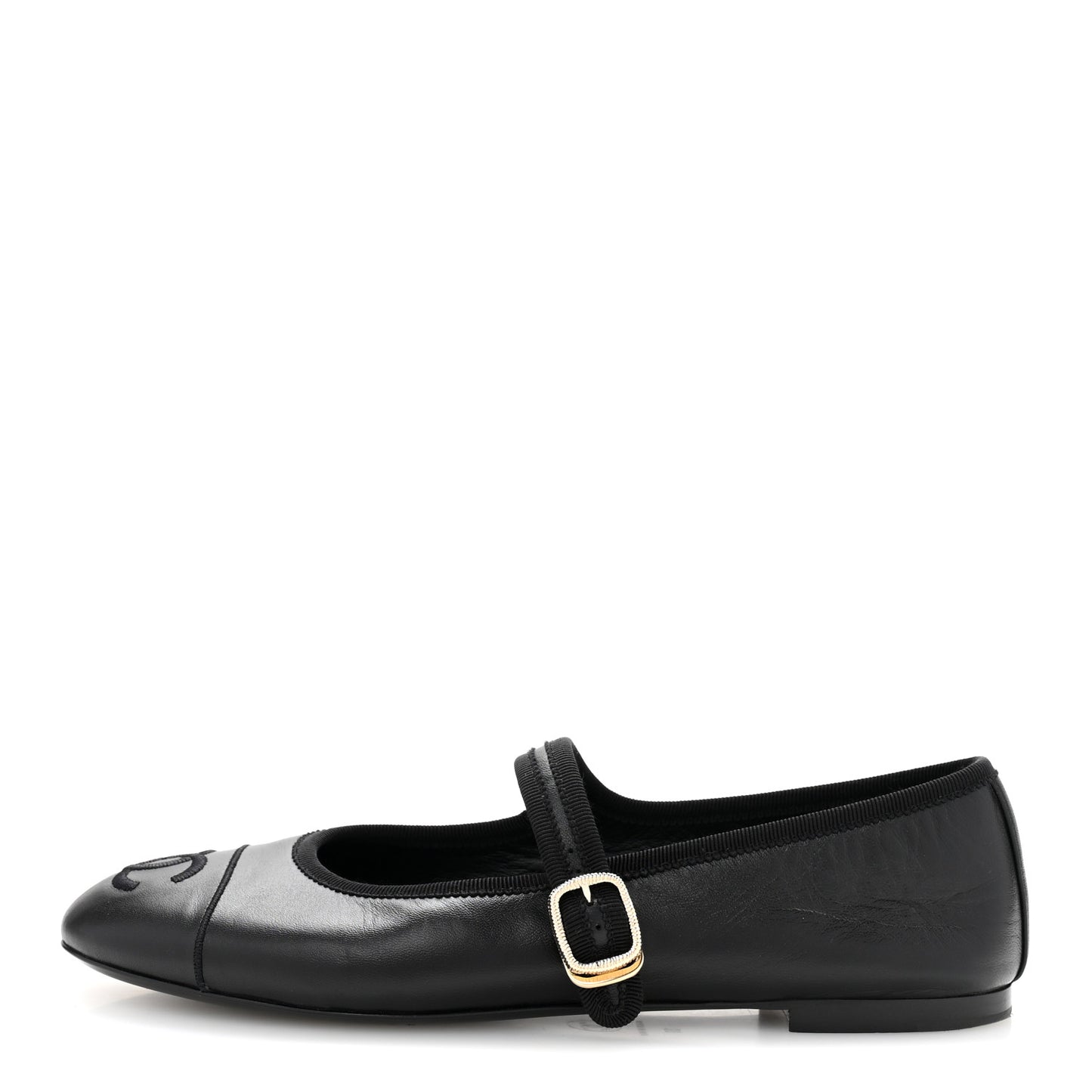 Lambskin Mary Jane Flats 39 Black