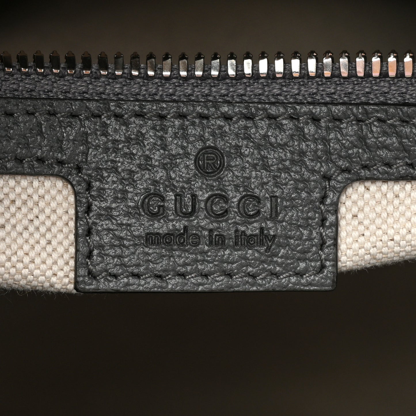 GG Supreme Monogram Textured Dollar Calfskin Medium Ophidia Tote Grey Black Graphite Grey