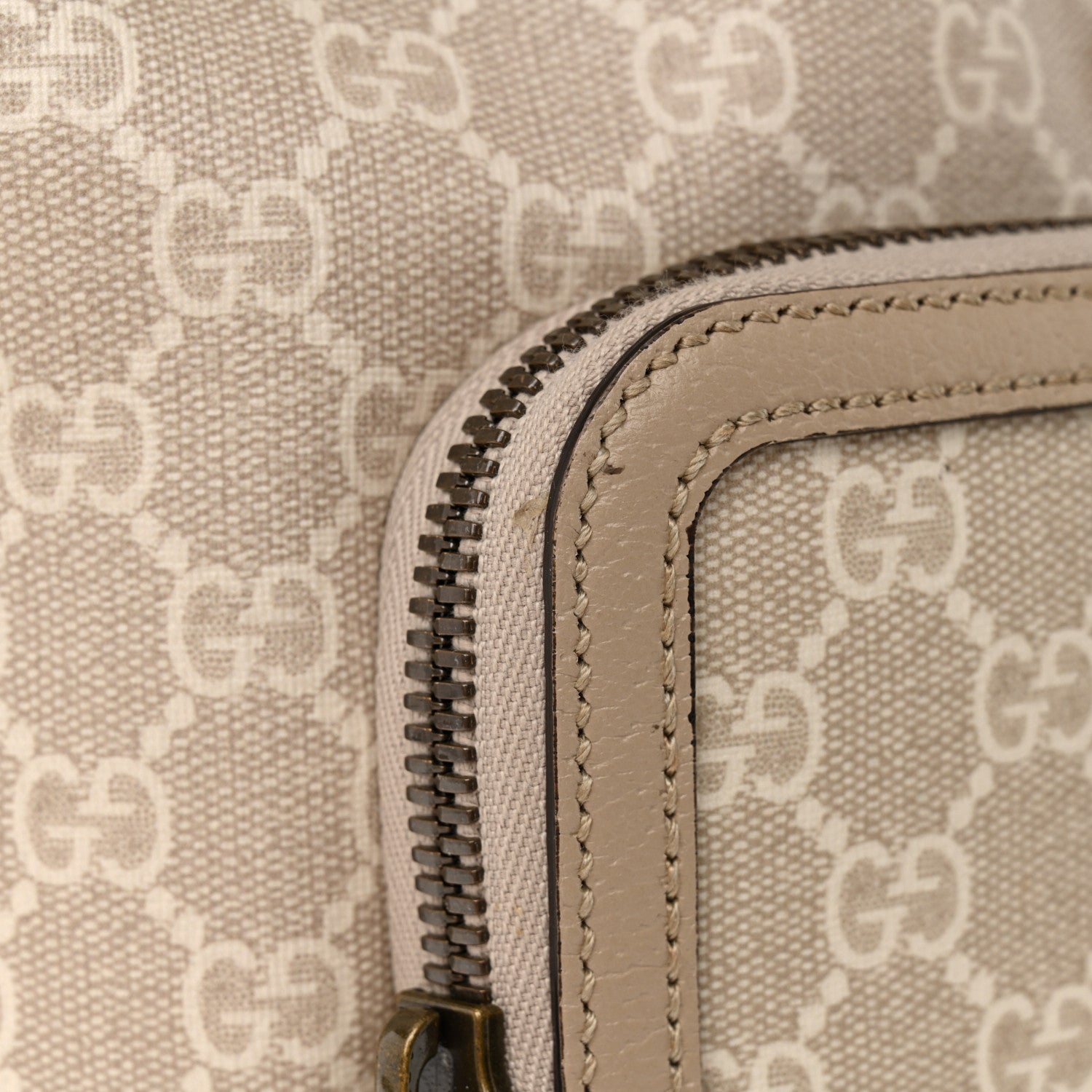 Gucci GG Supreme Monogram Azalea Calfskin Retro Interlocking G Buckle Backpack Beige Mystic White 11 of 13