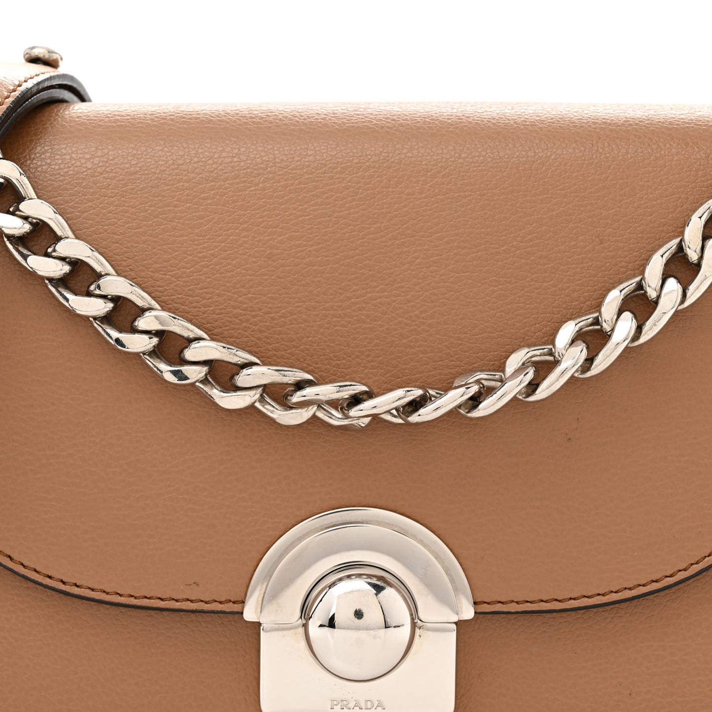 Glace Calfskin Arcade Crossbody Bag Caramel