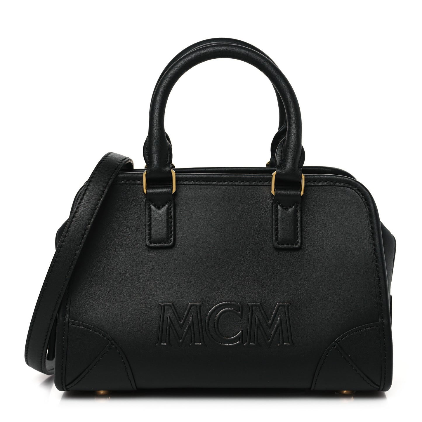 Calfskin Mini Aren Boston Bag Black