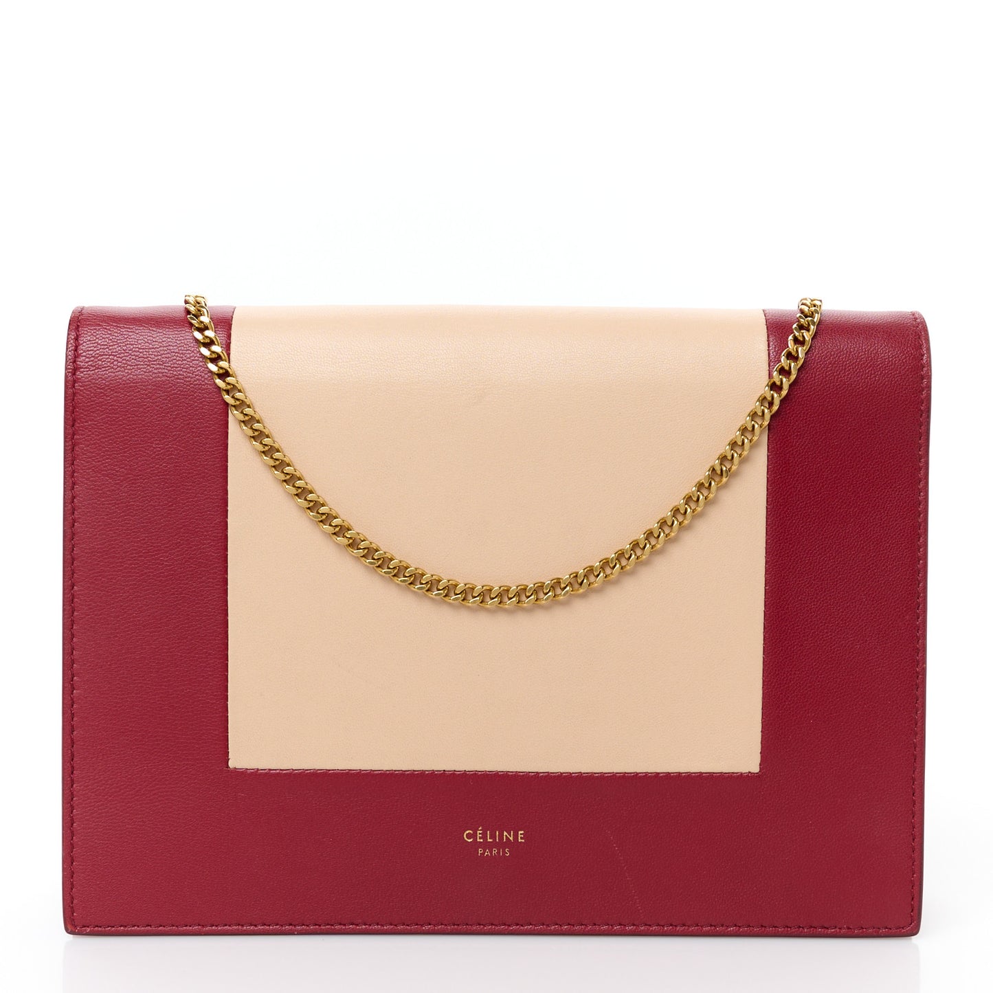 Smooth Lambskin Frame Evening Chain Clutch Ruby Nude