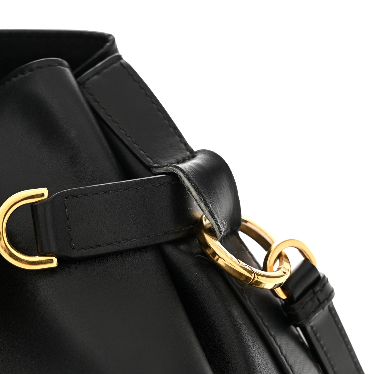 Calfskin CD Embossed Large C'est Chain Bucket Bag Black