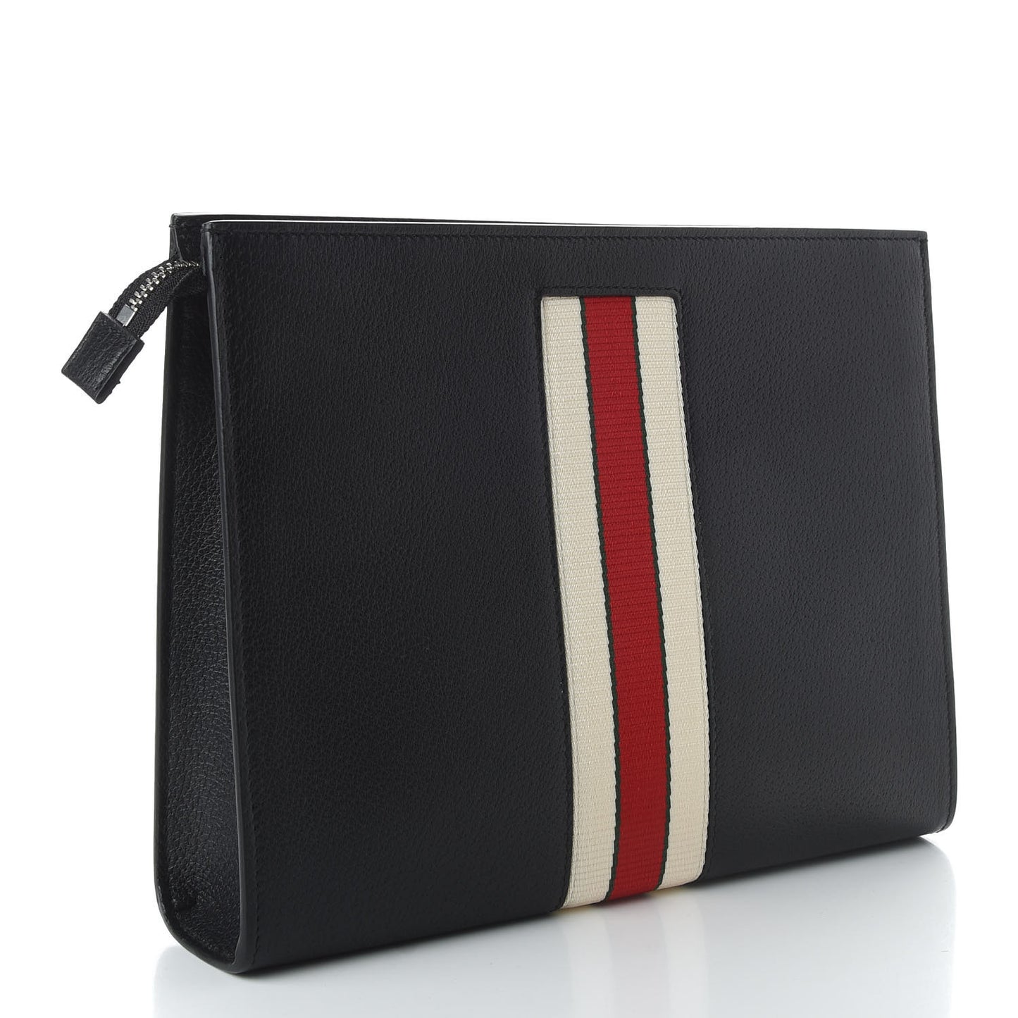 Textured Dollar Calfskin Nylon Gucci Stripe New Web Cosmetic Case Black Ecru Verde Rosso