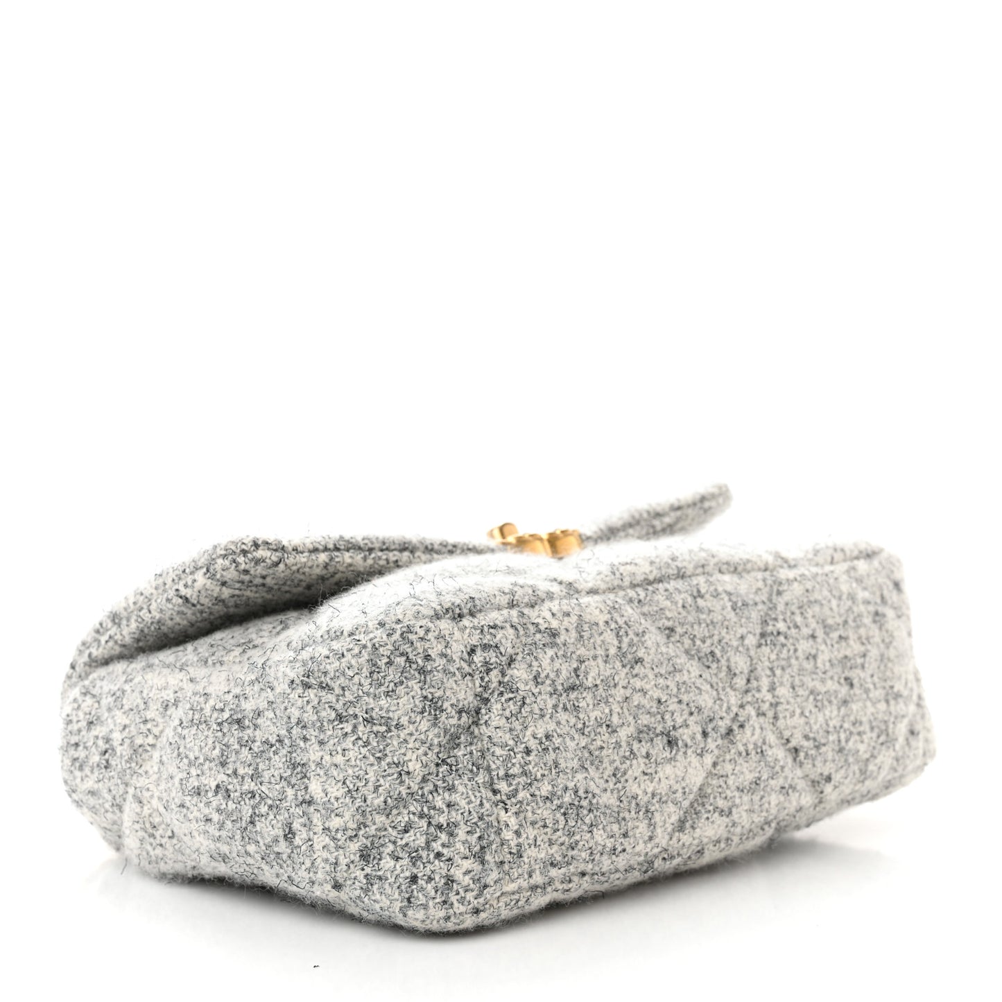 Tweed Quilted Medium Chanel 19 Flap Grey Ecru