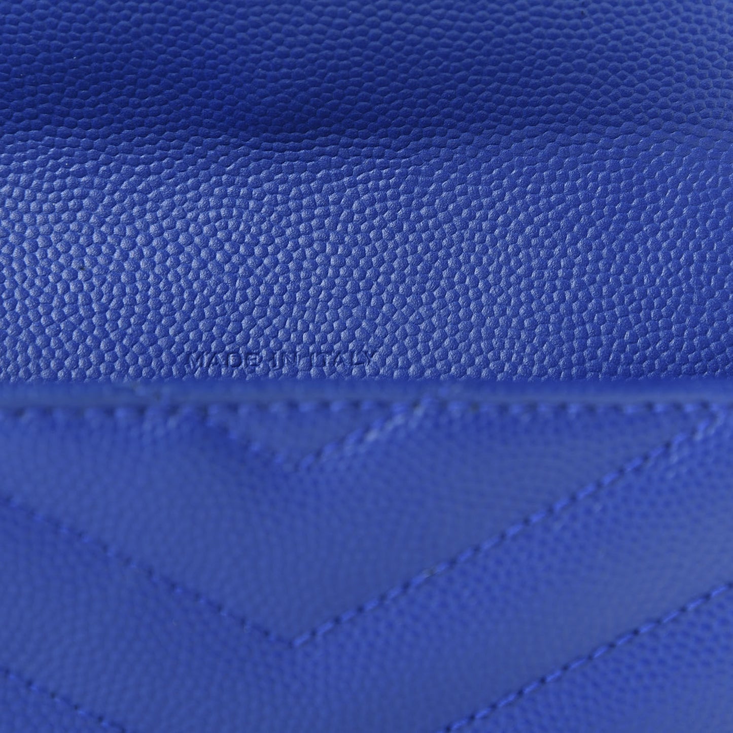 Grain De Poudre Matelasse Chevron Small Monogram Envelope Wallet Royal Blue