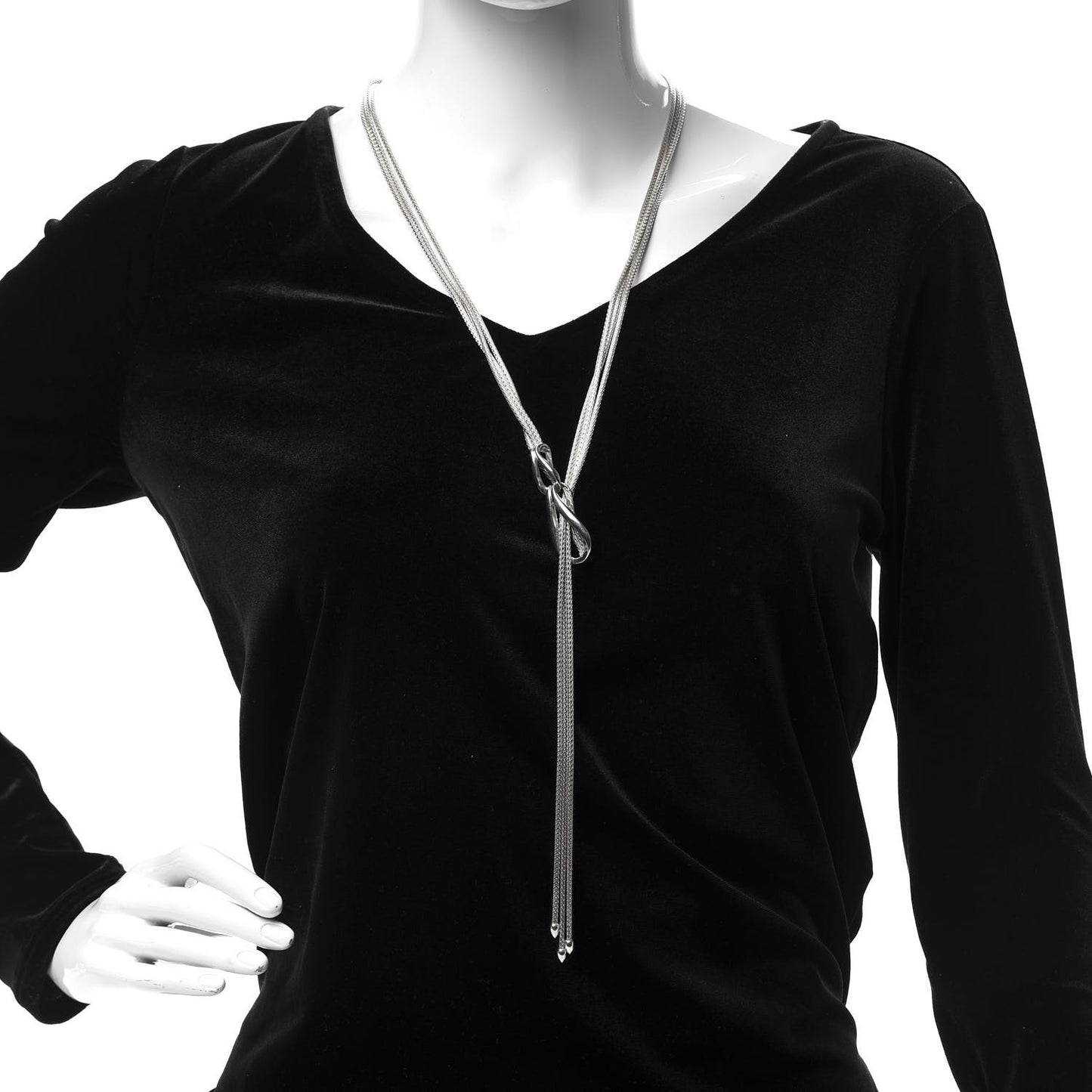Sterling Silver Asli Classic Chain Link Lariat Necklace