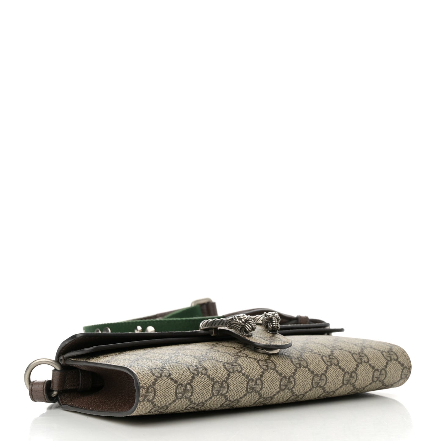 GG Supreme Web Monogram Textured Dollar Calfskin Dionysus Small Shoulder Bag Beige Ebony New Acero