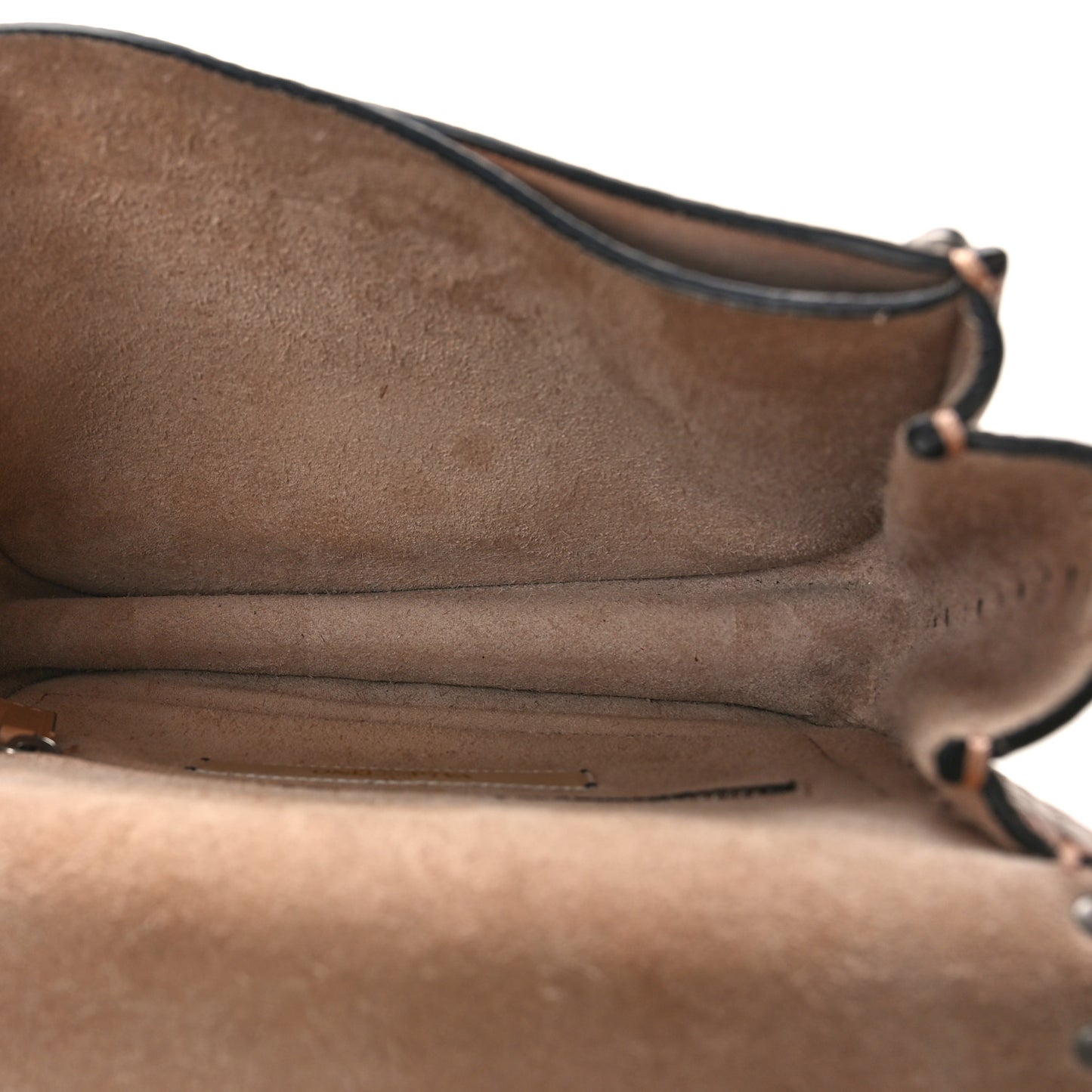 Grained Calfskin Onyx Guitar Strap Rockstud Rolling Shoulder Flap Messenger Bag Soft Noisette