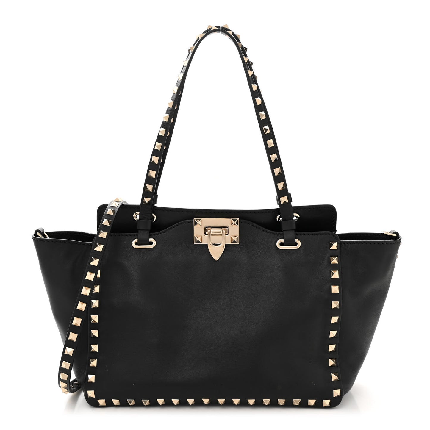 Vitello Small Rockstud Tote Black
