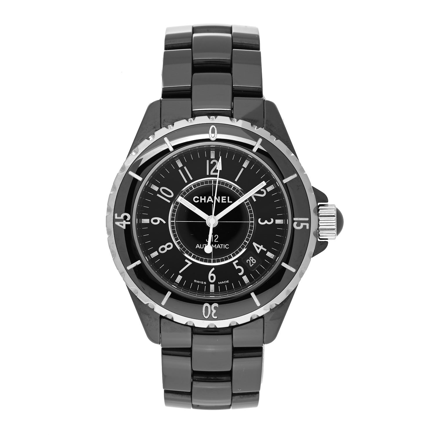 Chanel Stainless Steel Ceramic 38mm J12 Automatic Watch Black 1 of 4