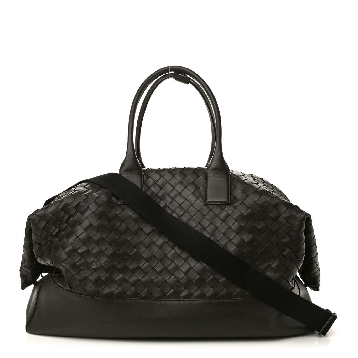 bottega veneta intrecciato travel duffel bag Bottega Veneta Nappa Intrecciato Travel Duffel Bag Ebano 889650 – FASHIONPHILE