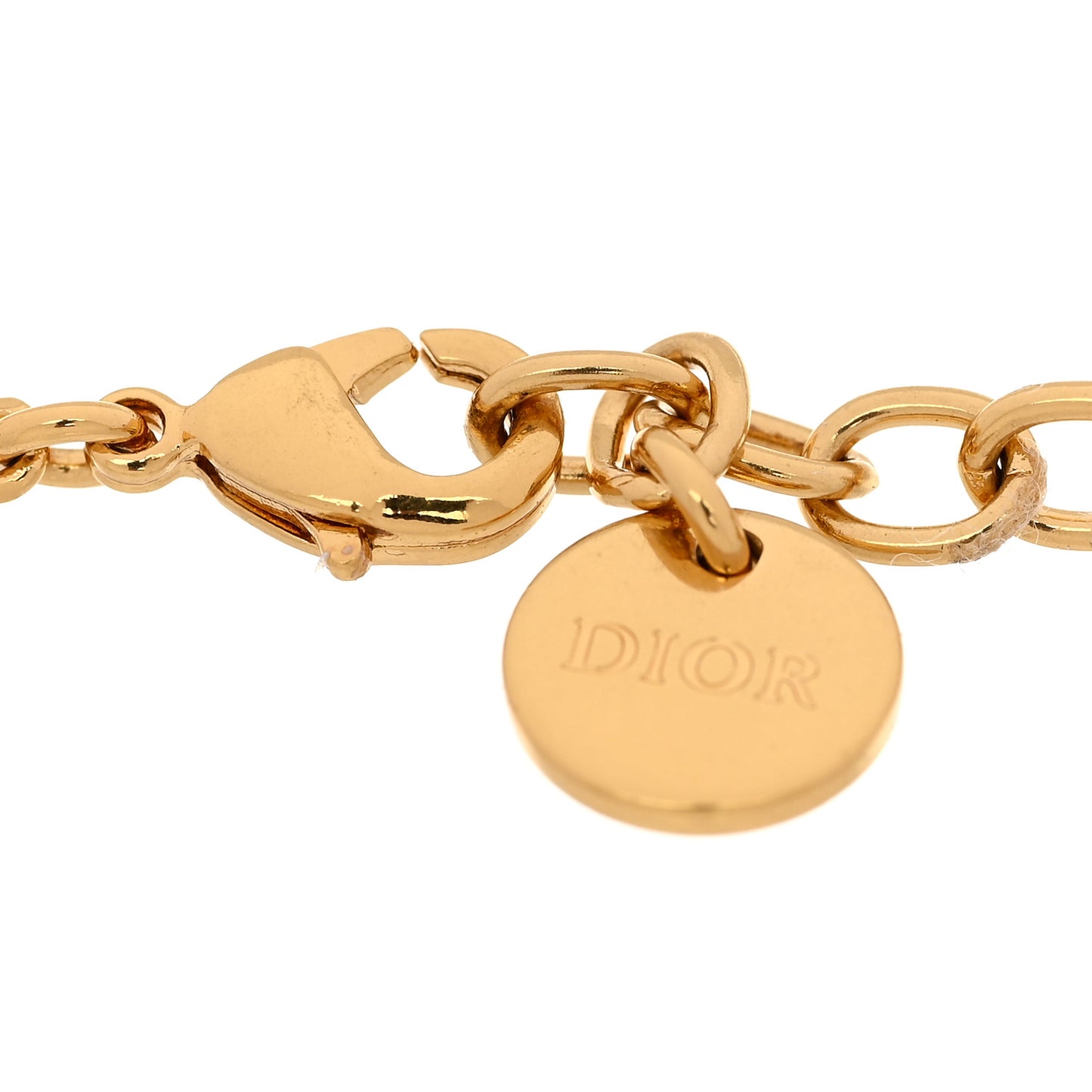 Metal Pearl Logo Bracelet Gold