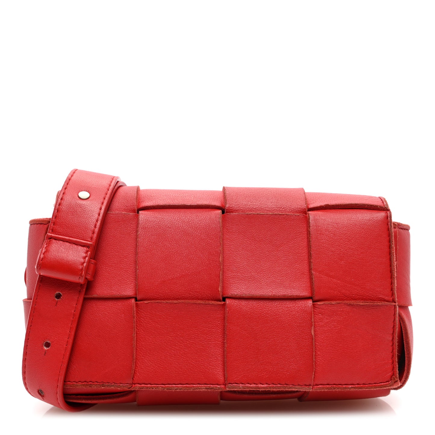 Nappa Maxi Intreccio The Belt Cassette Bag Bright Red