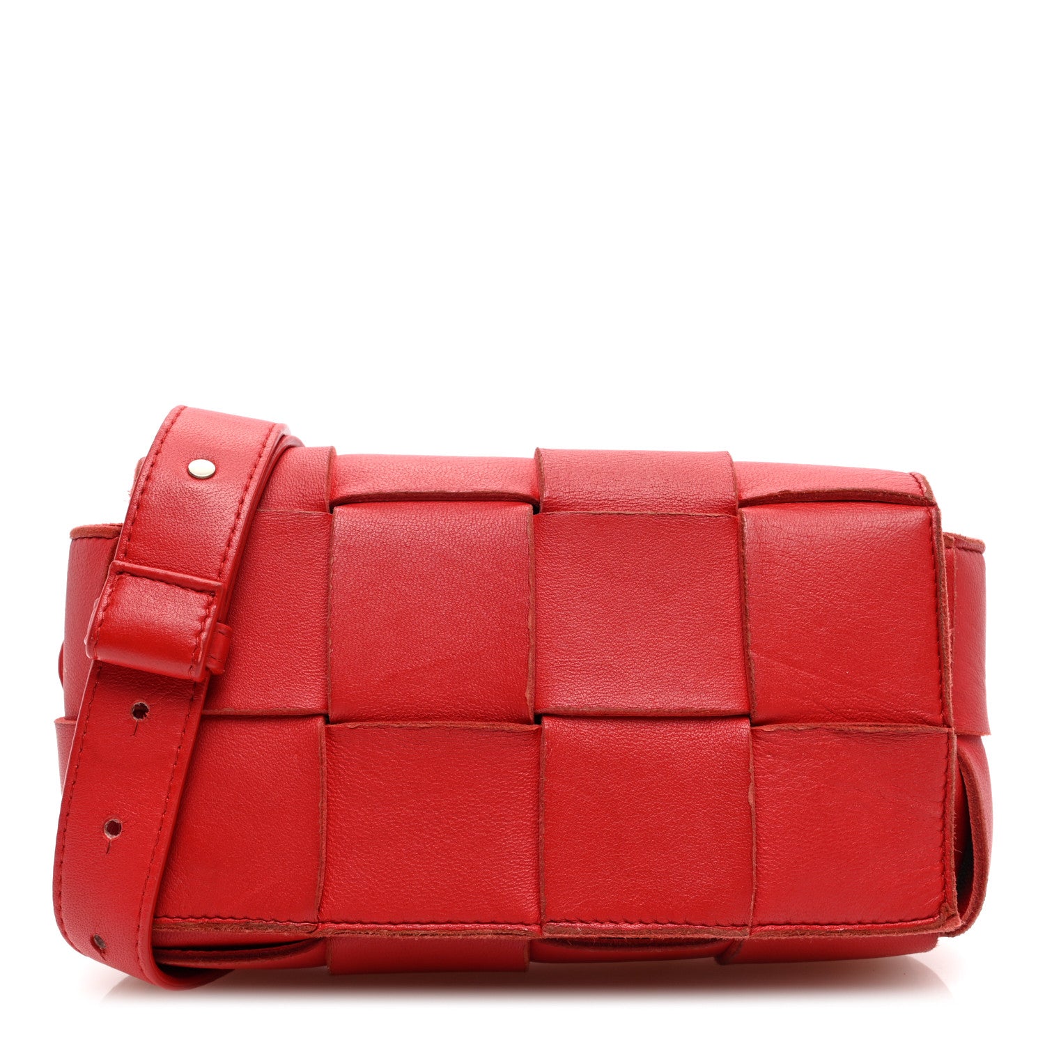 Bottega Veneta Nappa Maxi Intreccio The Belt Cassette Bag Bright Red 1 of 12
