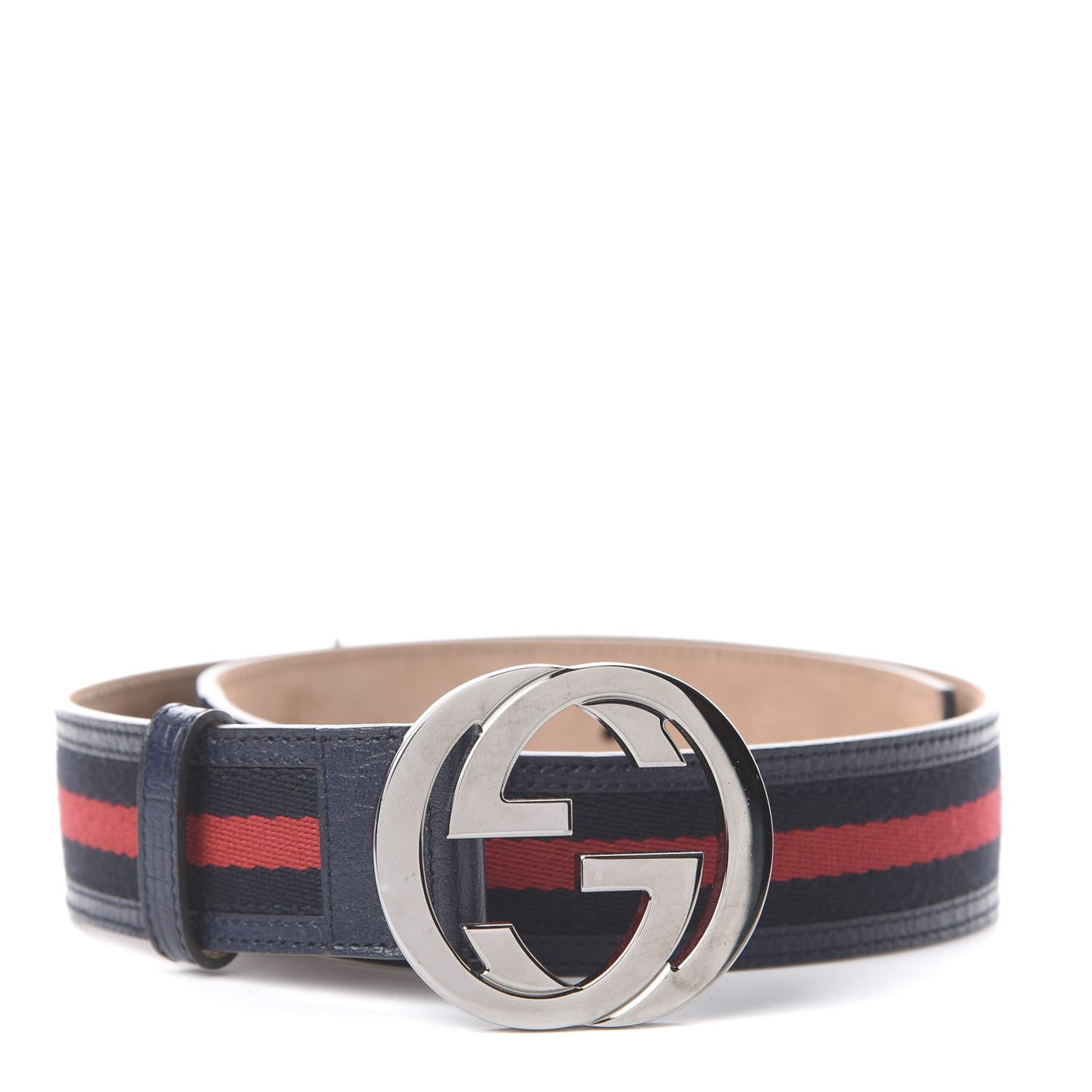 Calfskin Web Interlocking G Belt 75 30 Navy