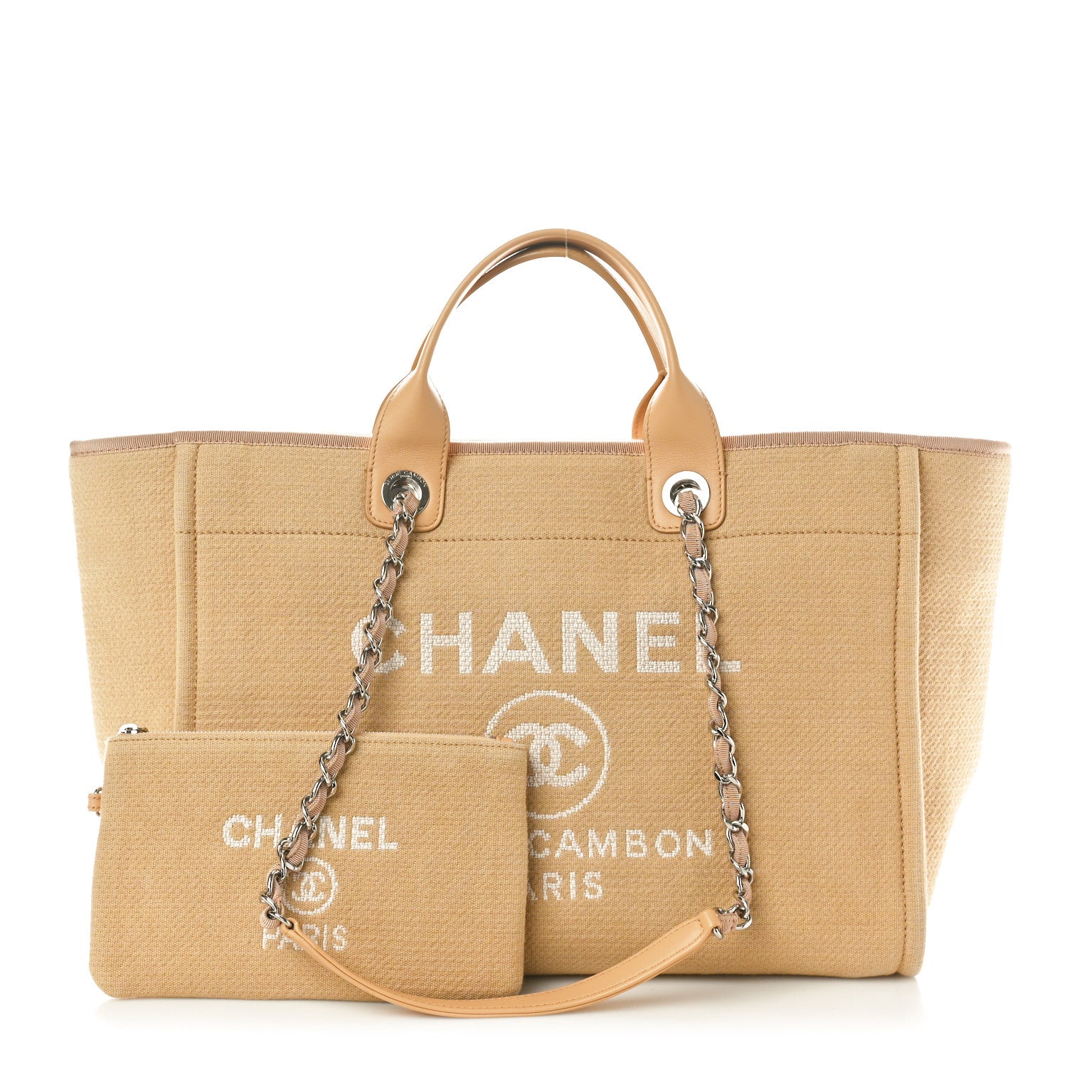 Chanel Mixed Fibers Medium Deauville Tote Beige 3 of 11