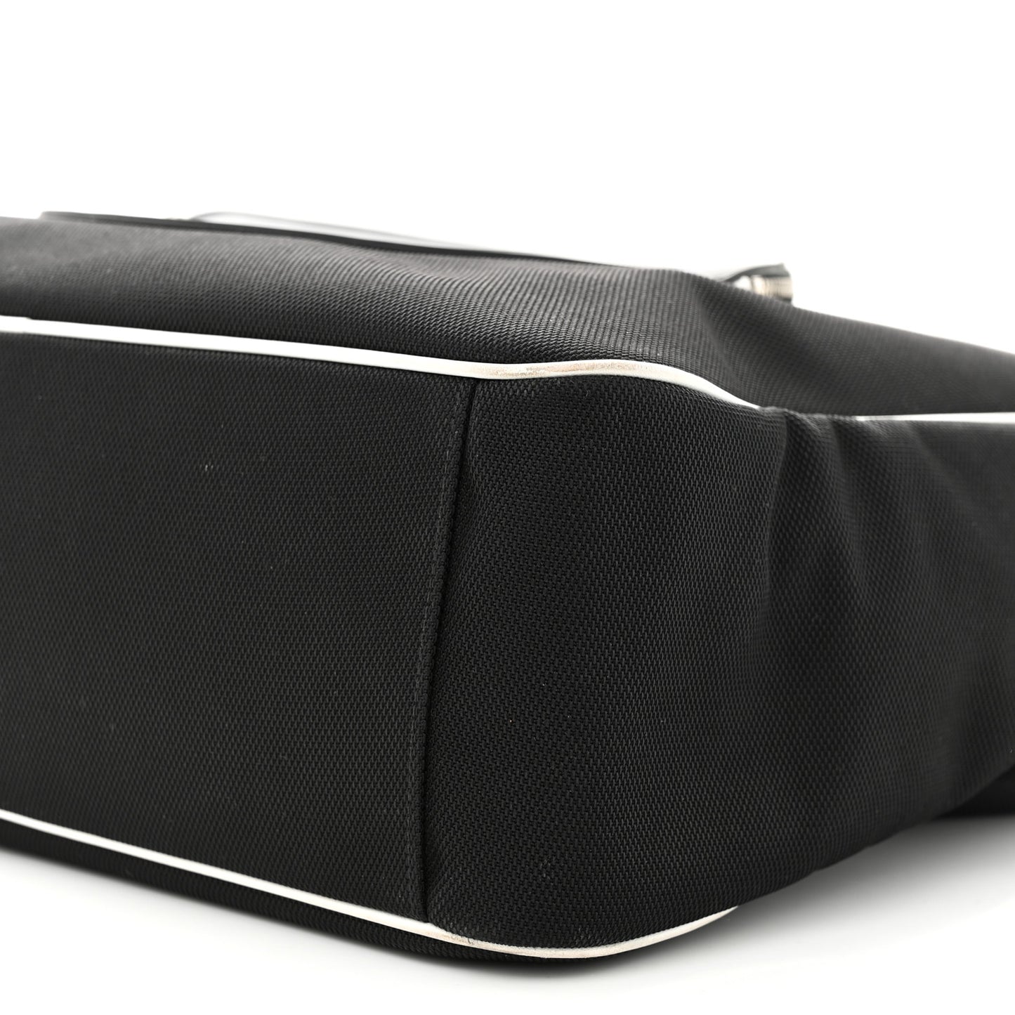 Canvas Rubber Airlines Large Zip Shopping Tote Black White Red