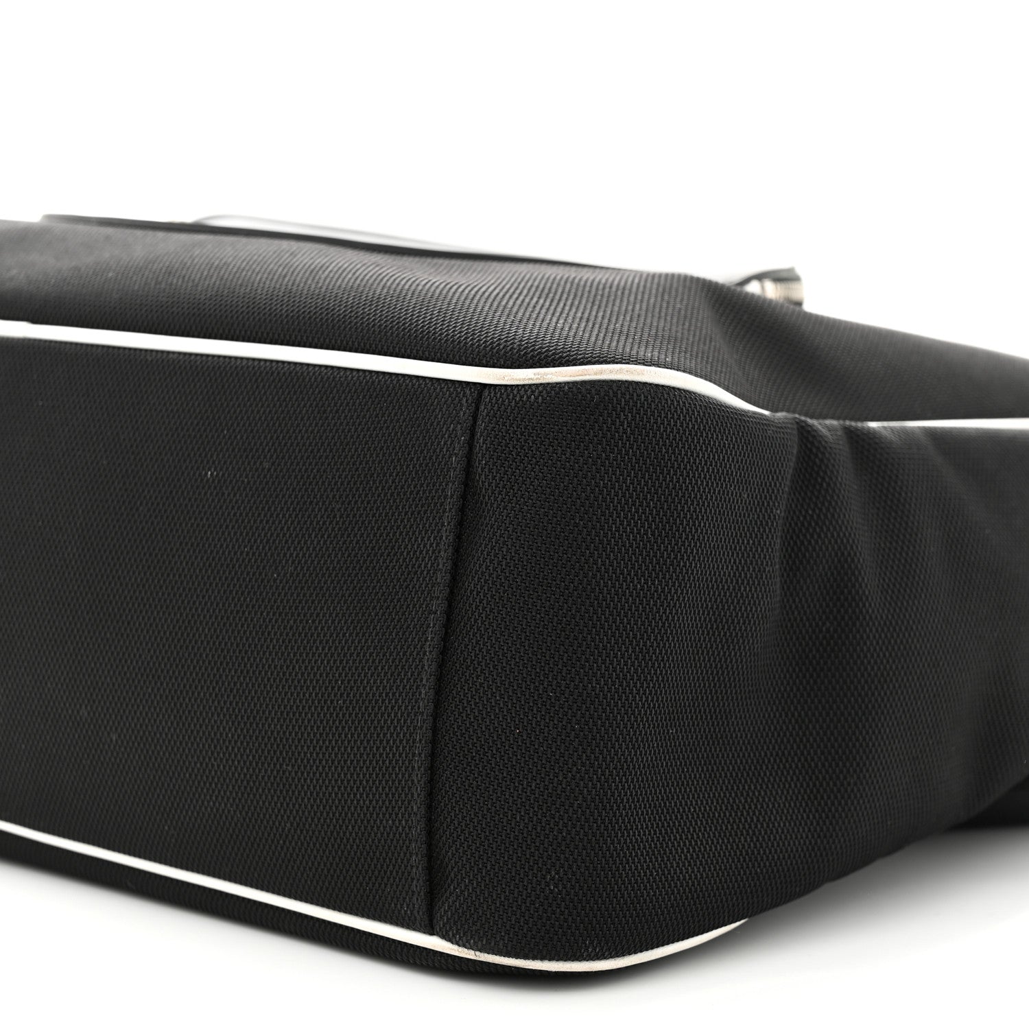 Chanel Canvas Rubber Airlines Large Zip Shopping Tote Black White Red 10 of 17