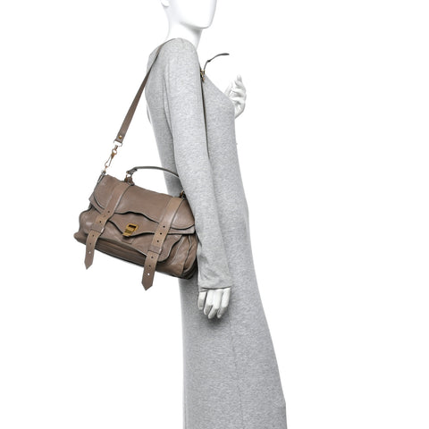 Lambskin PS1 Medium Satchel Smoke