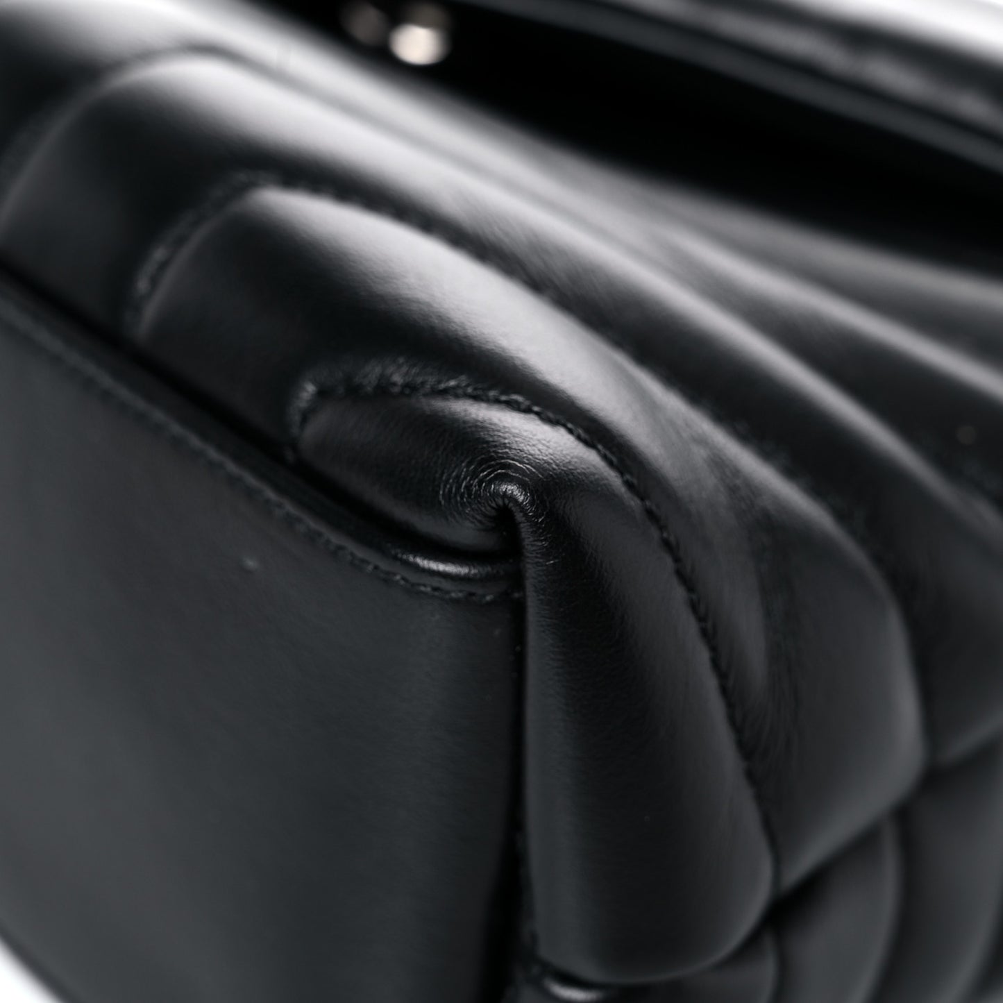Calfskin Y Quilted Monogram Small Loulou Chain Satchel Black