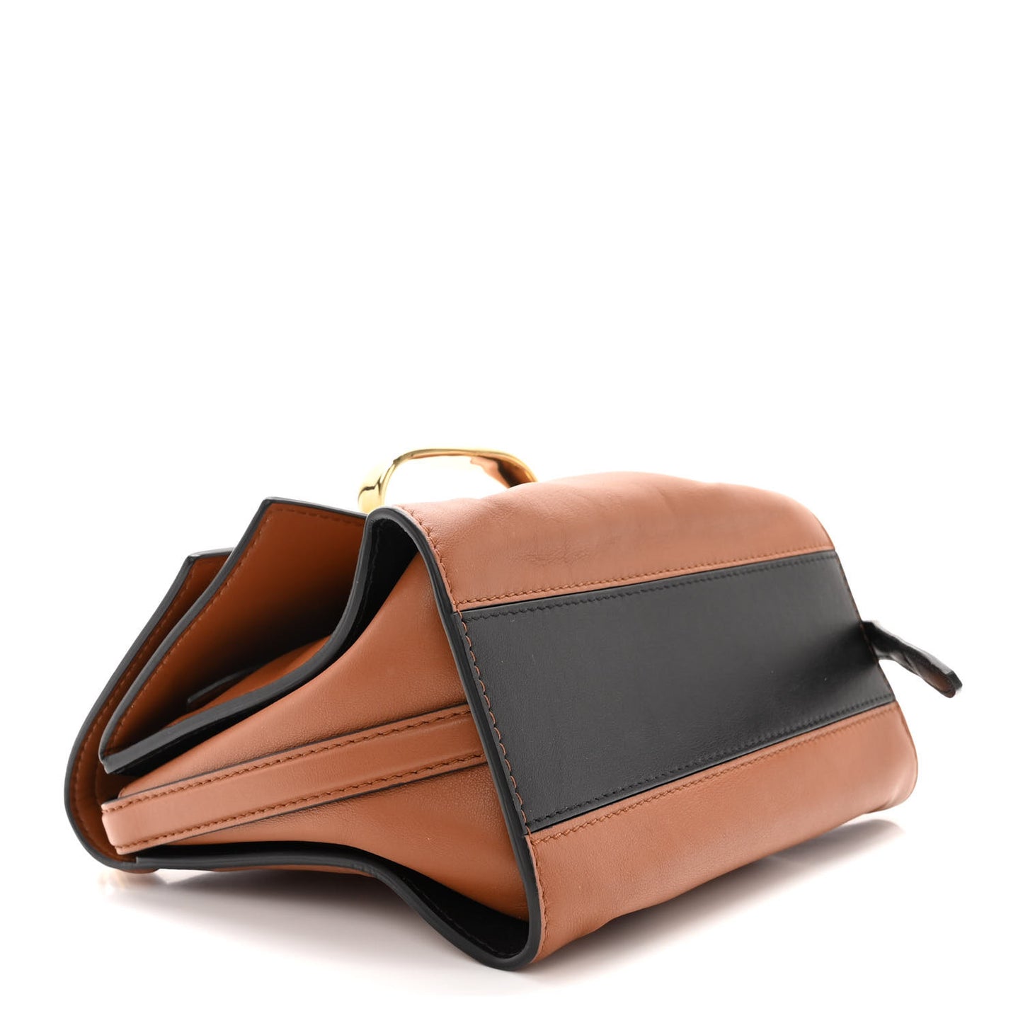 Calfskin Braided The Small The Story Shoulder Bag Brown Black