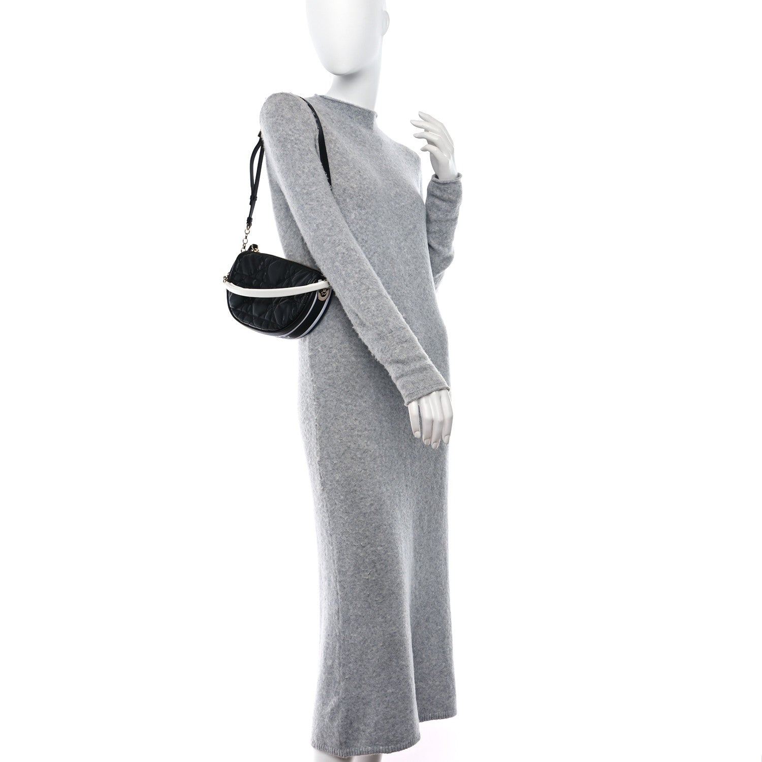 Christian Dior Lambskin Cannage Small Dior Vibe Hobo Bag Black 2 of 10