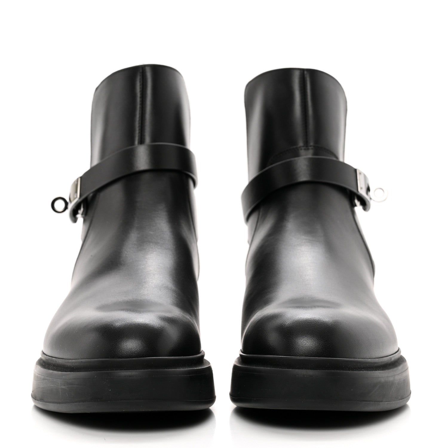 Hermes Calfskin Veo Ankle Boots 37.5 Black 1 of 9