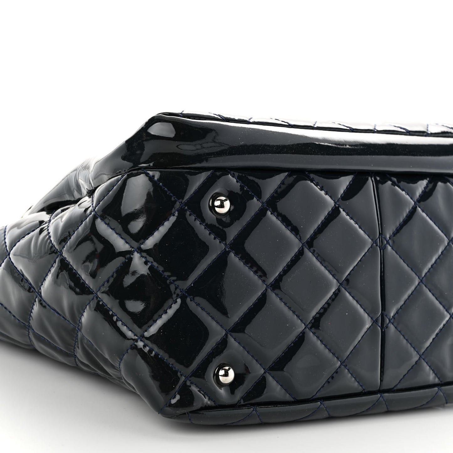 Patent Quilted Chic and Glitter Large Tote Black