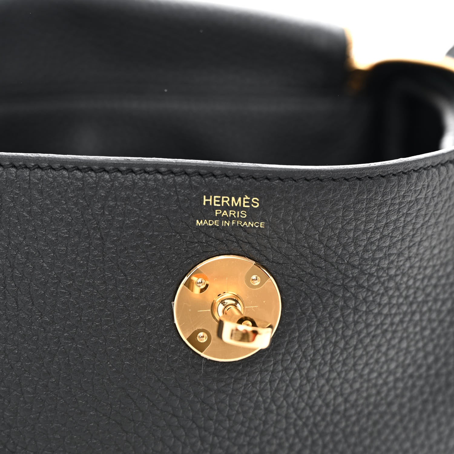 Hermes Taurillon Clemence Lindy 26 Black 5 of 10