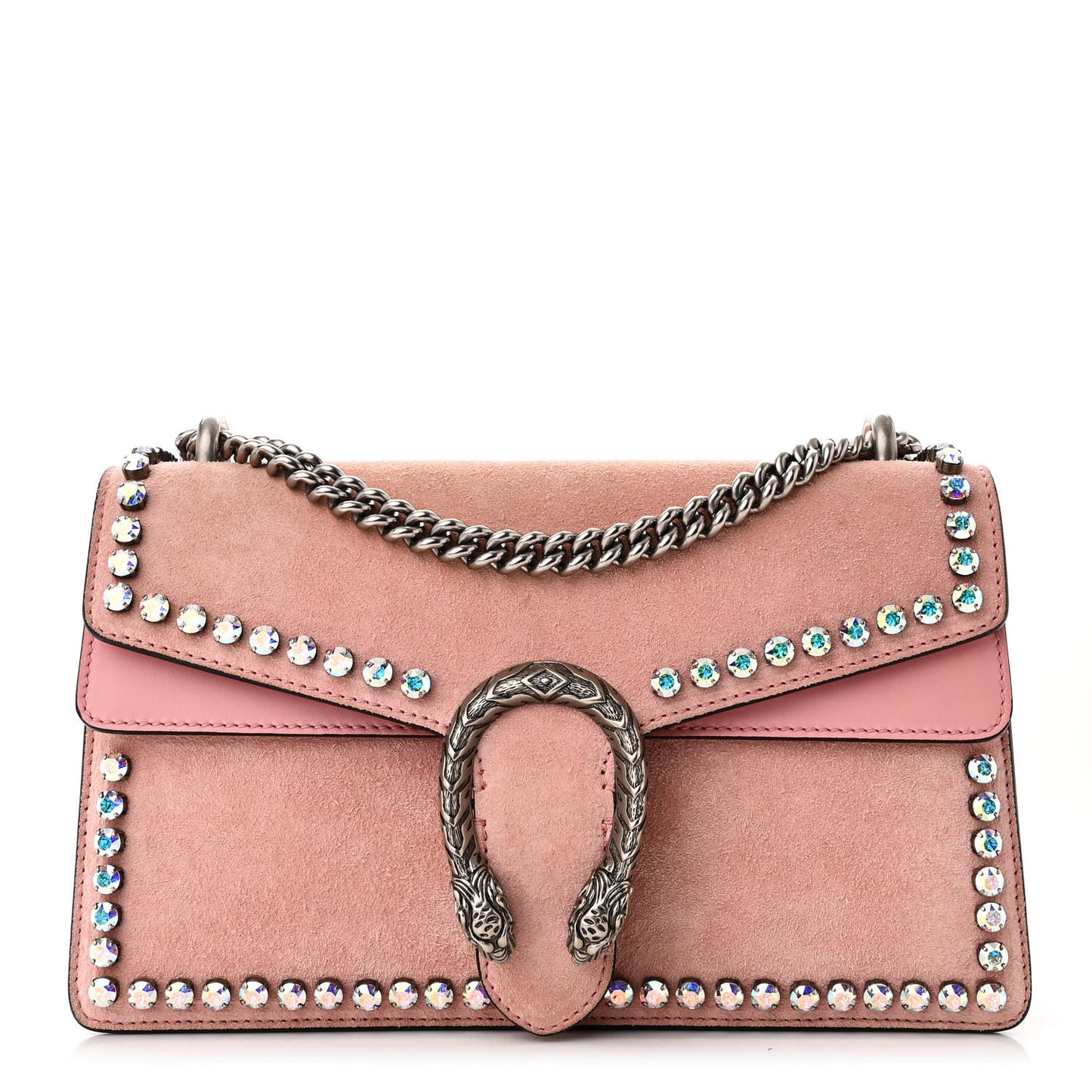 Suede Crystal Small Dionysus Shoulder Bag Peonia