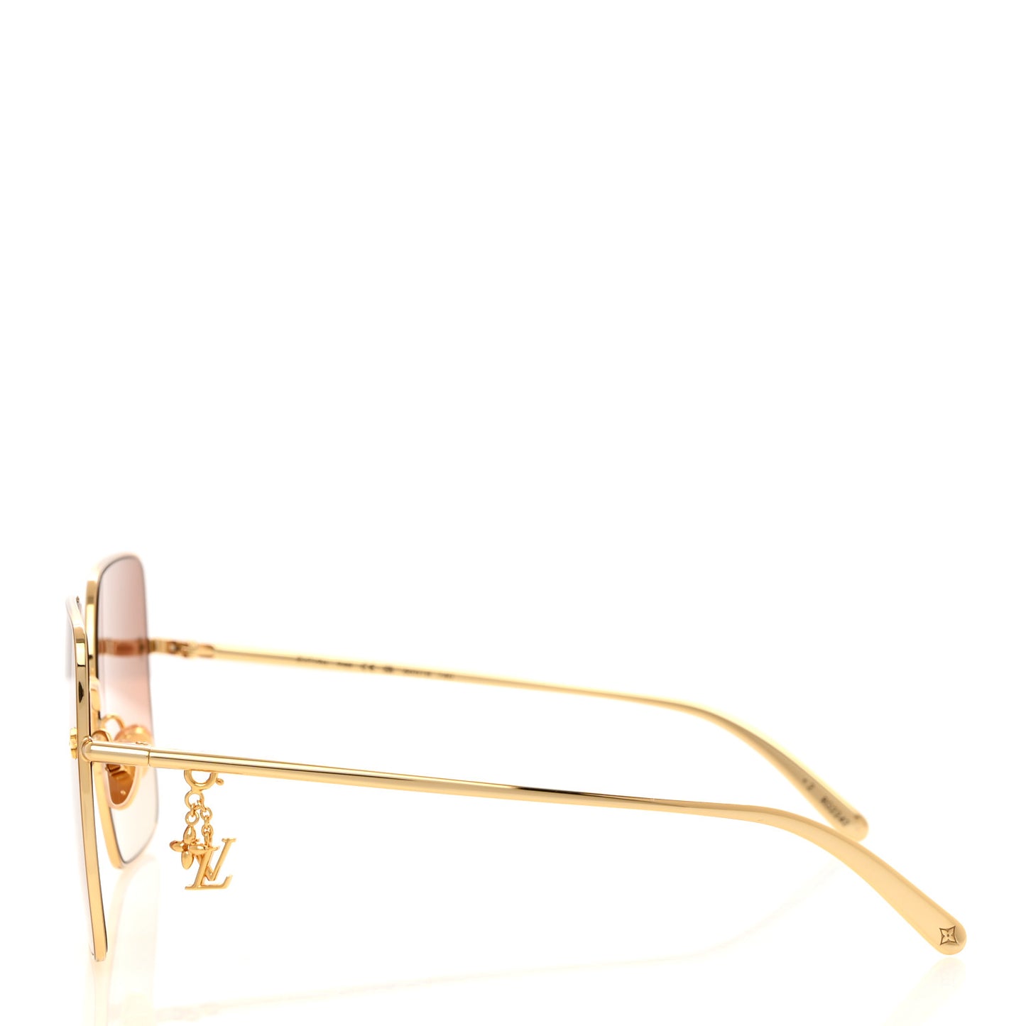Metal LV Charm Square Sunglasses Z1719U Gold