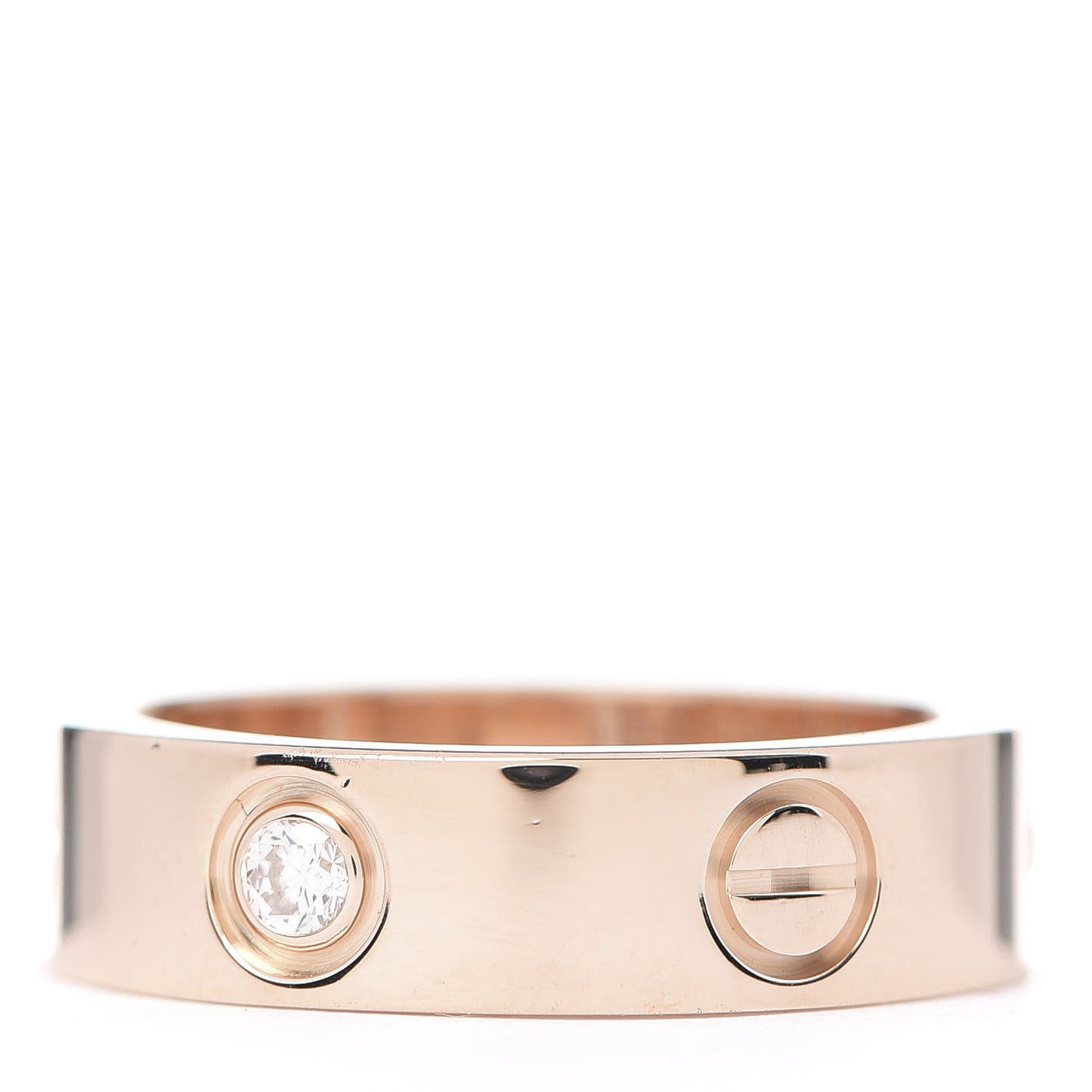 18K Pink Gold 3 Diamond 5.5mm LOVE Ring 54 6.75