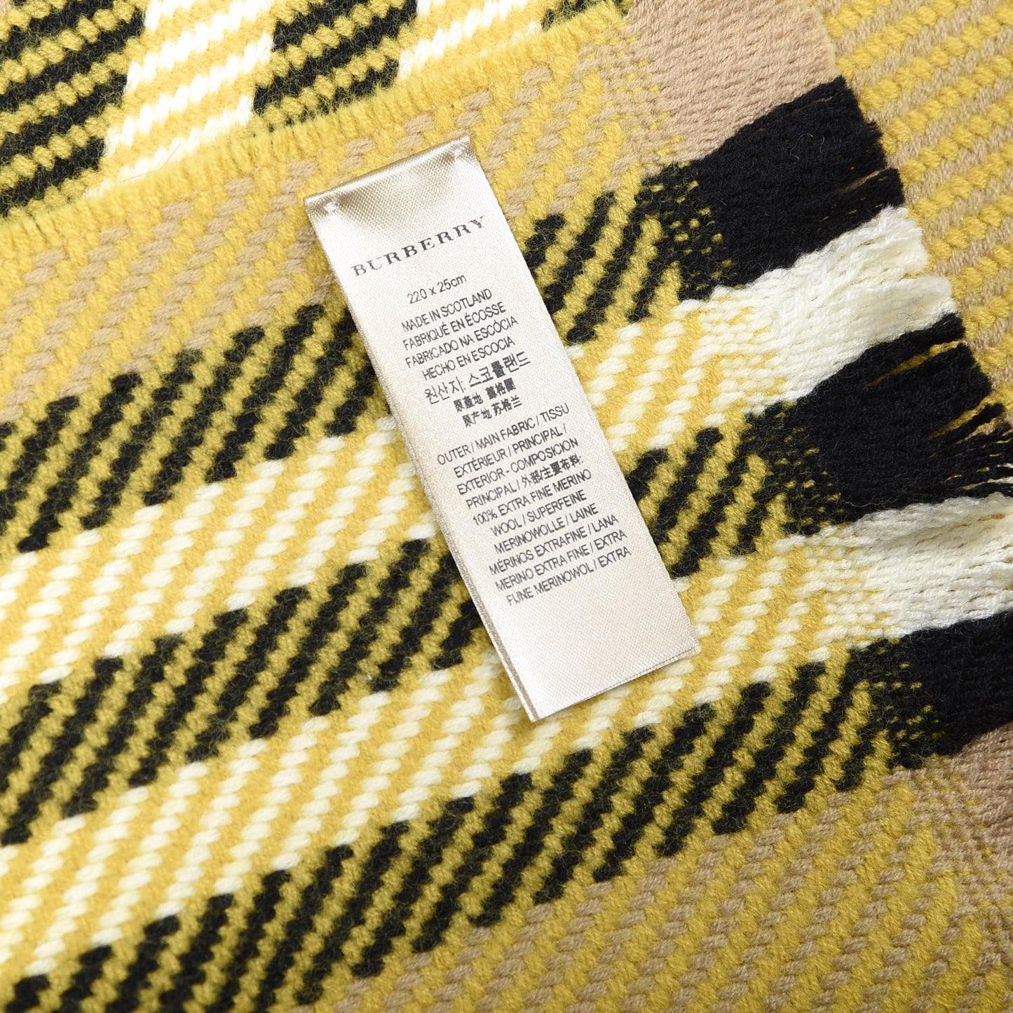 Merino Wool Giant Check Scarf