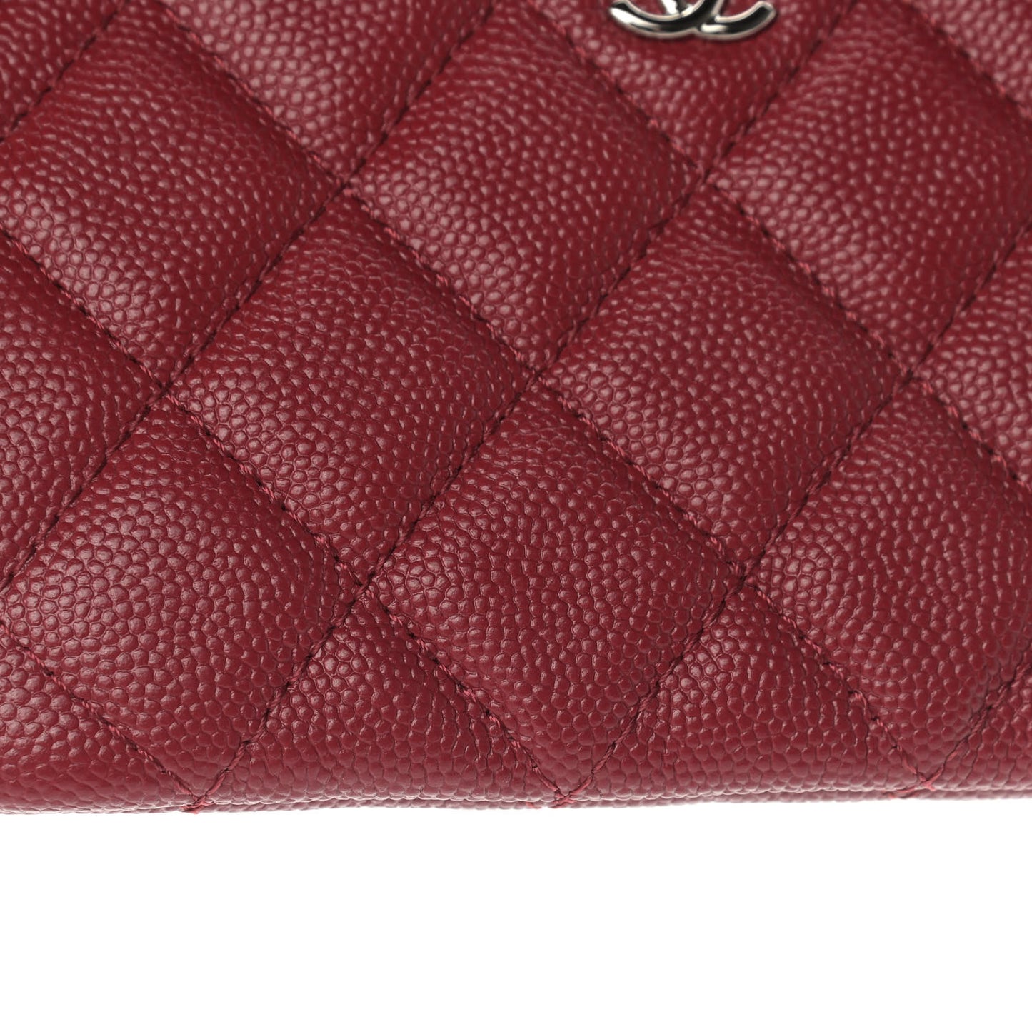 Caviar Quilted Small Cosmetic Case Red