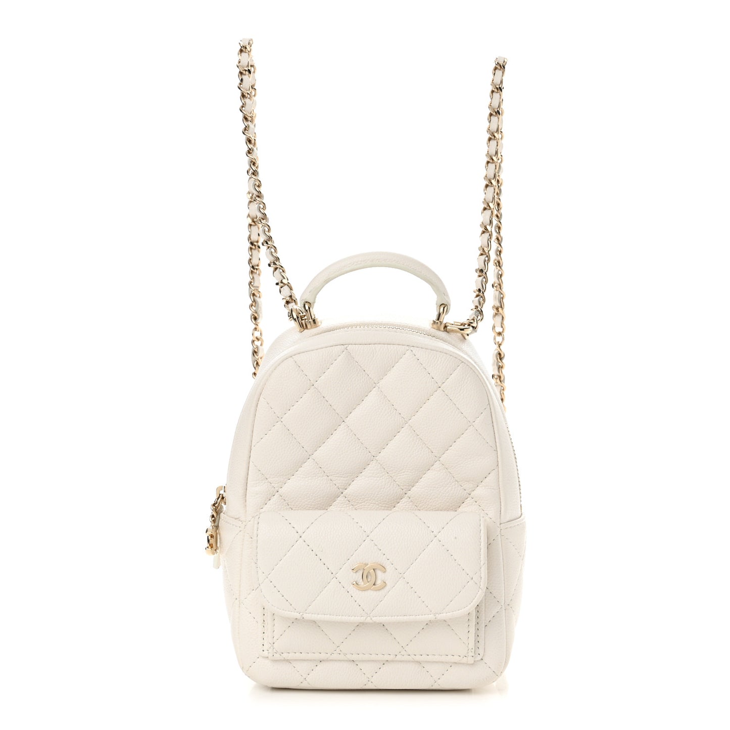 Caviar Quilted CC Mini Classic Backpack White