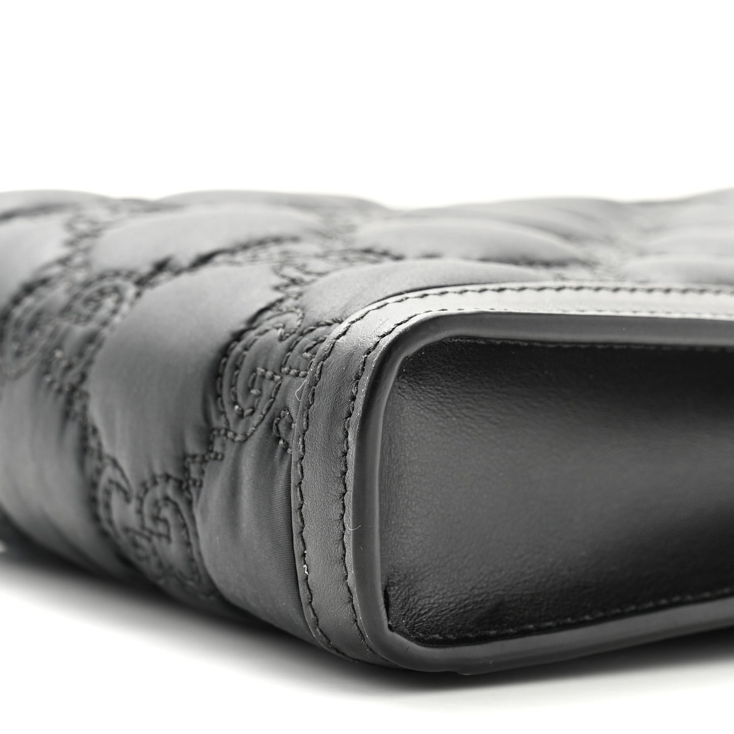 Nylon Calfskin Enamel GG Matelasse Mini Top Slip Handle Crossbody Bag Black