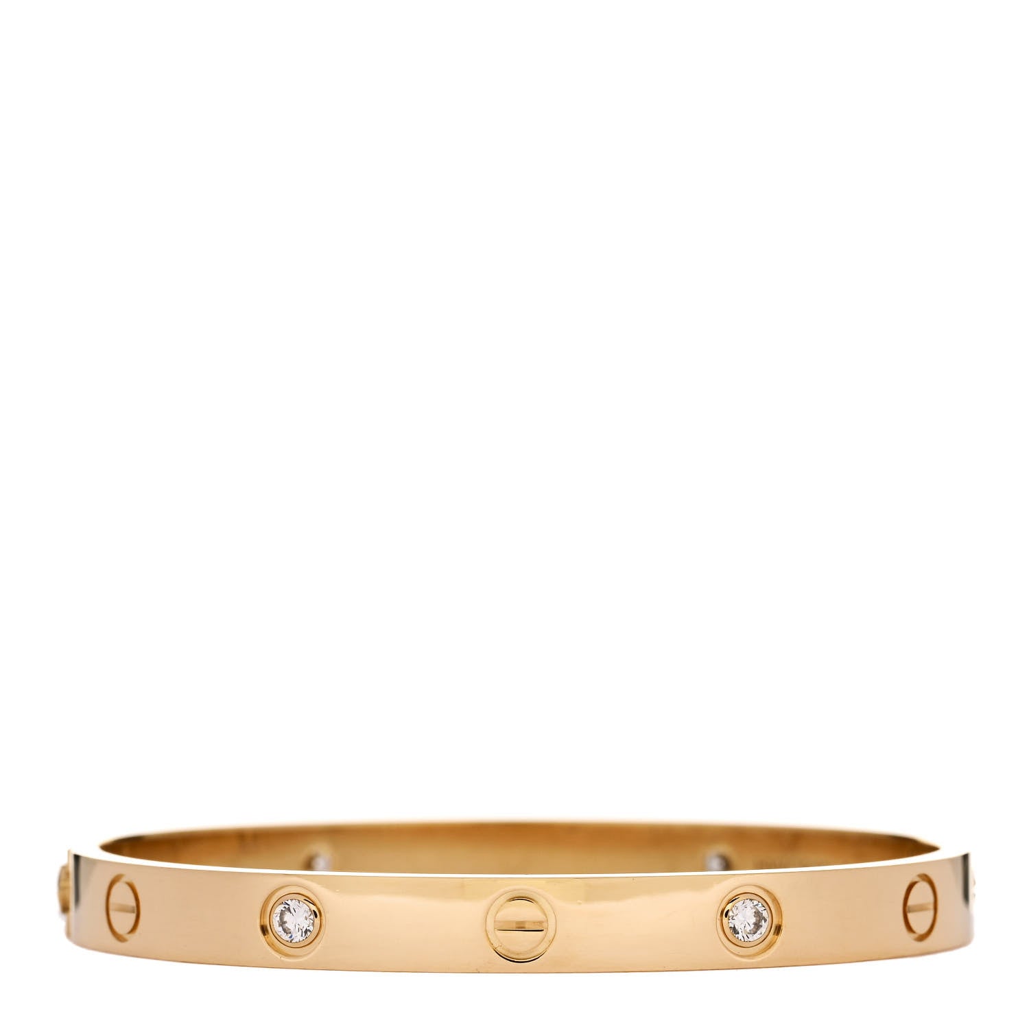 Cartier 18K Yellow Gold 4 Diamond LOVE Bracelet 17 2 of 6