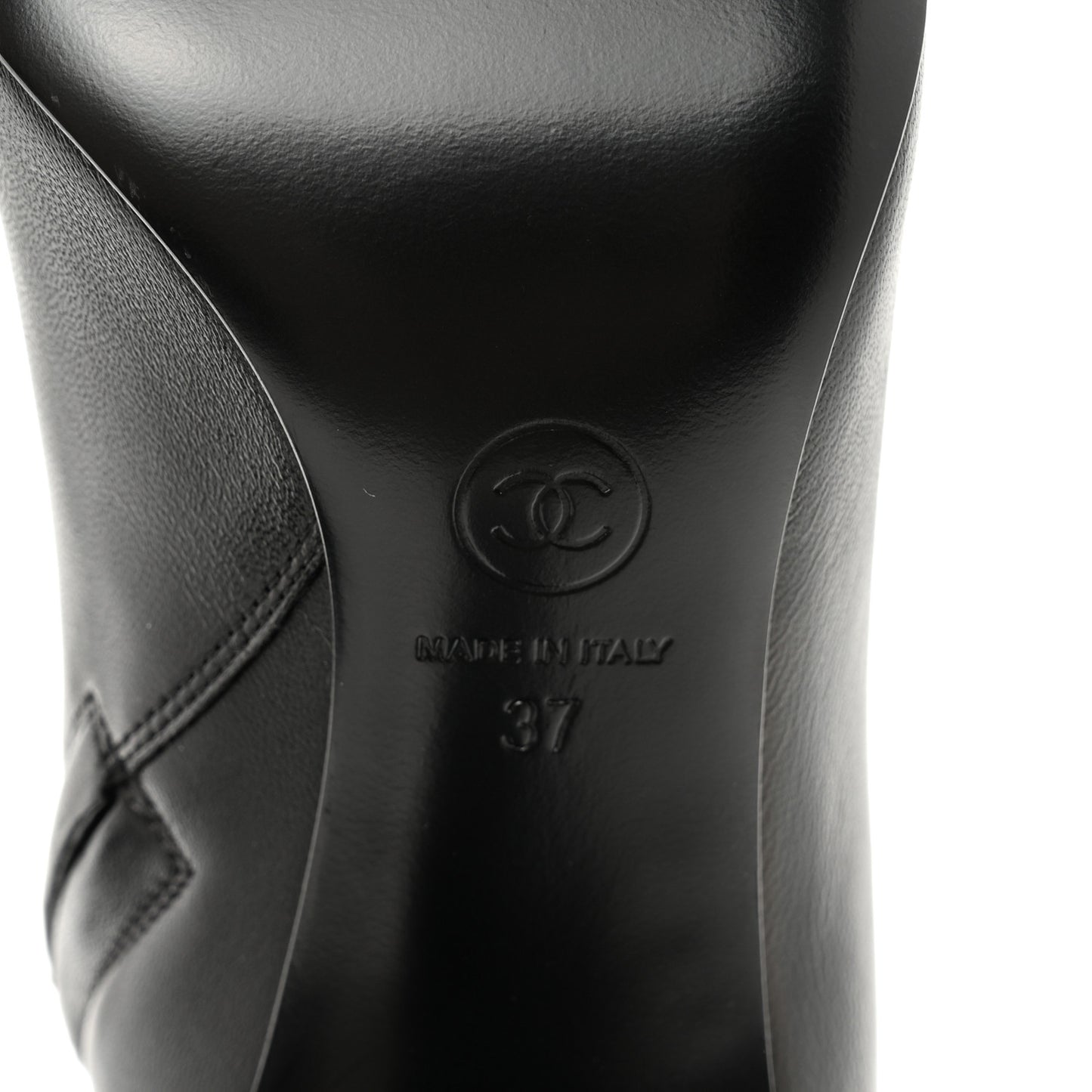 Lambskin High Boots 37 Black