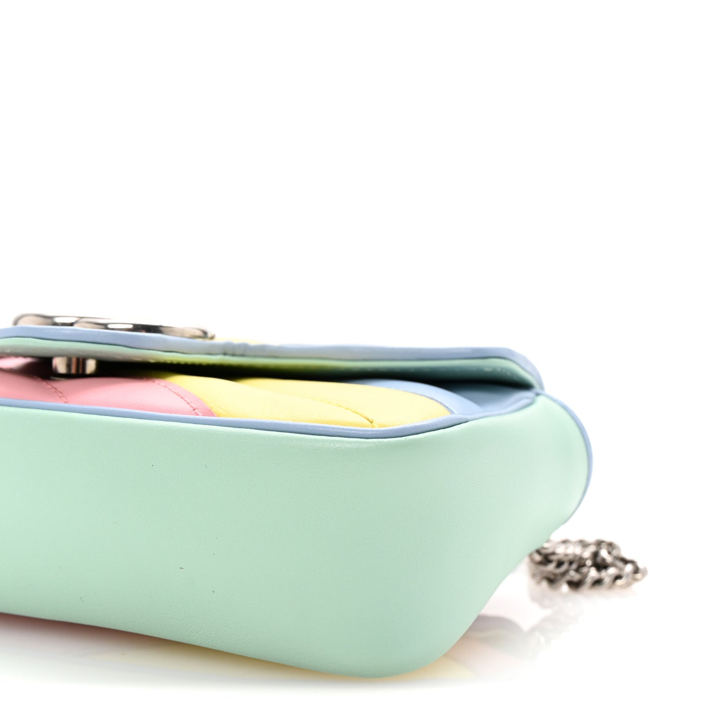Calfskin Matelasse Diagonal Super Mini GG Marmont Shoulder Bag Multicolor Pastel