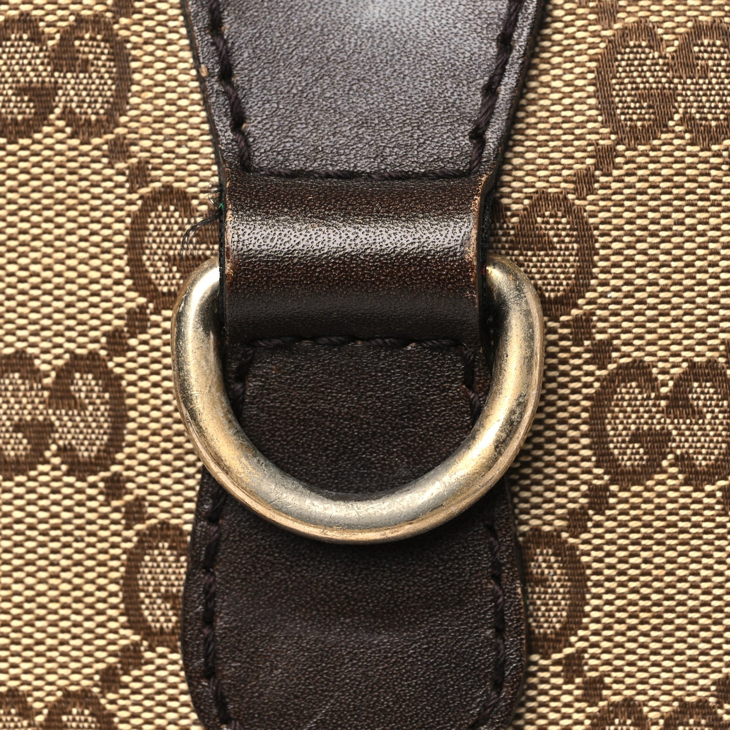 Monogram Selleria Calfskin Vintage Web Medium Boston Beige Ebony Cocoa
