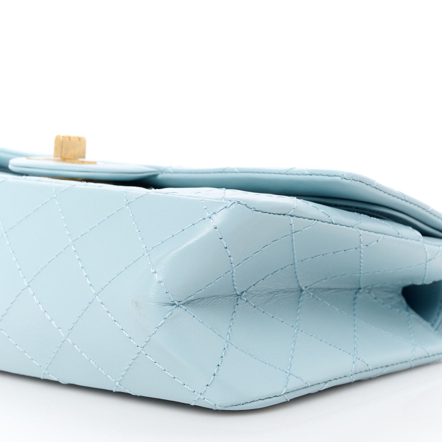 Aged Calfskin Quilted 2.55 Reissue 225 Flap Light Blue