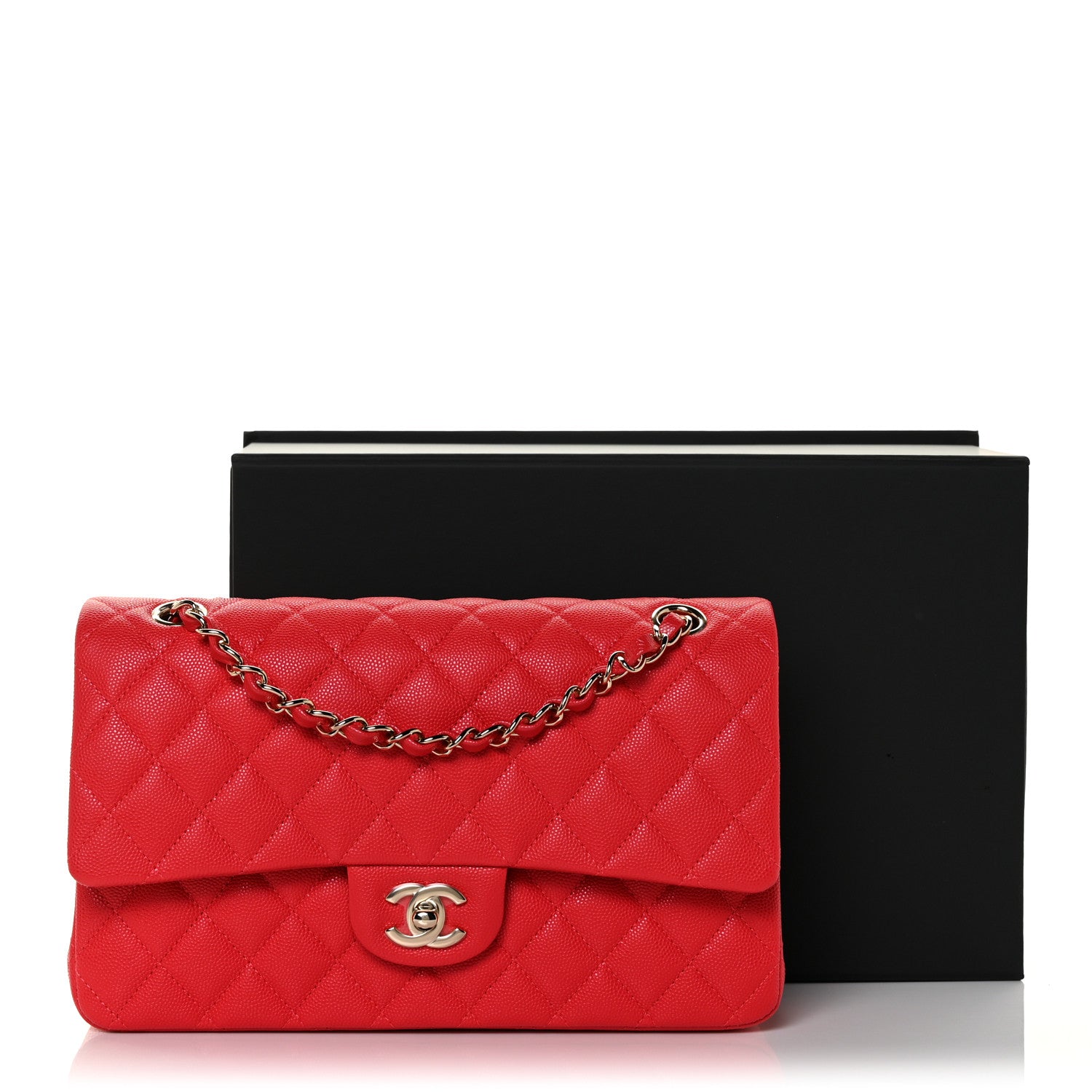 Chanel Caviar Quilted Medium Double Flap Red 11 of 11