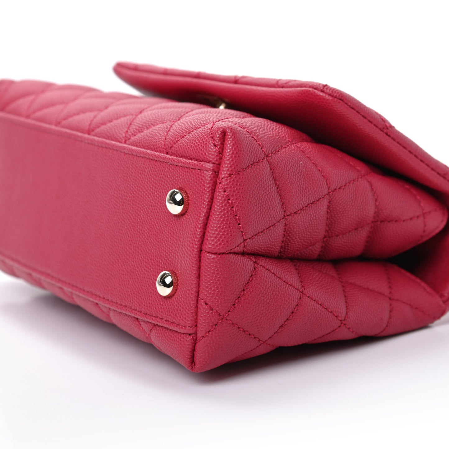 Caviar Quilted Mini Coco Handle Flap Fuchsia