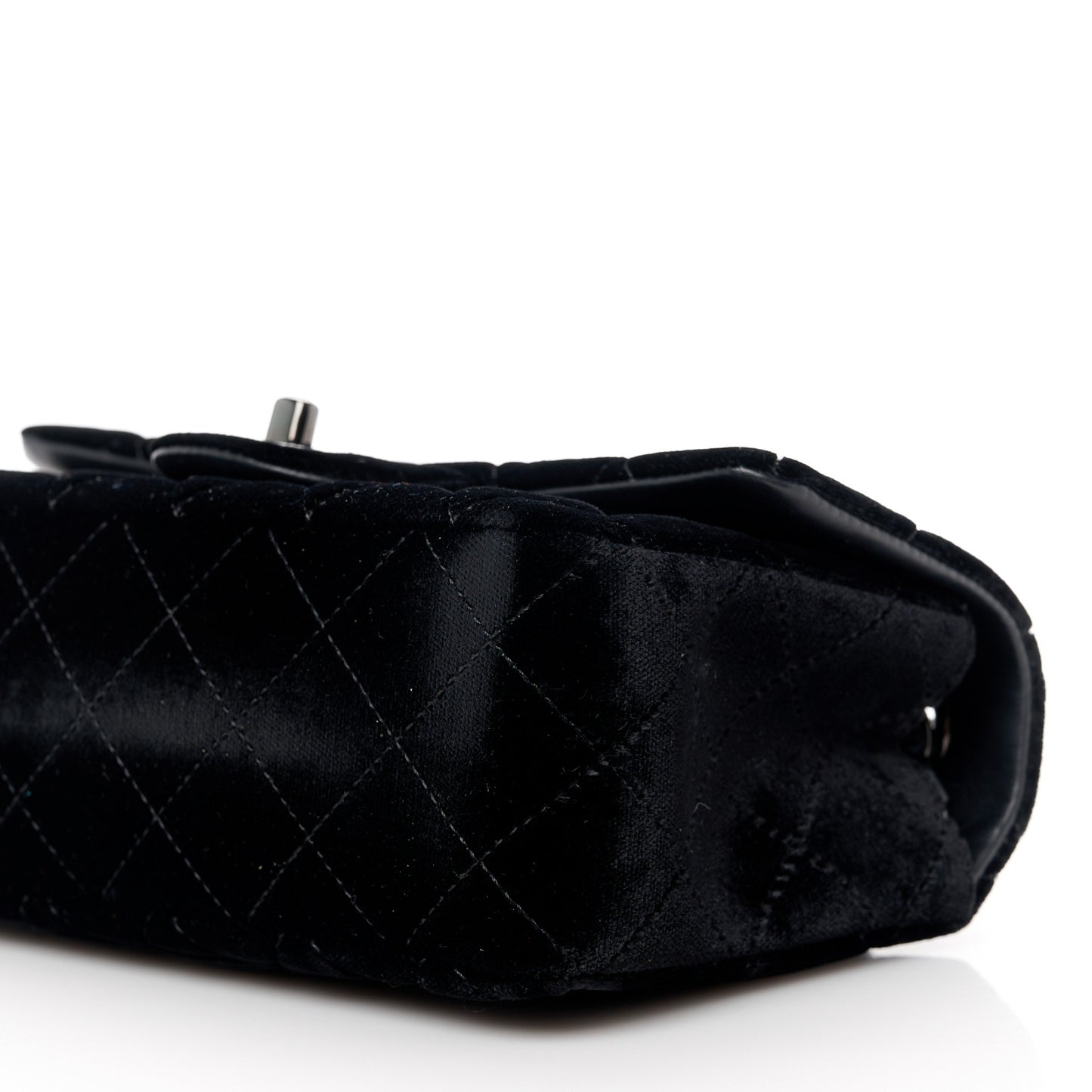 Velvet Quilted Mini Rectangular Flap So Black