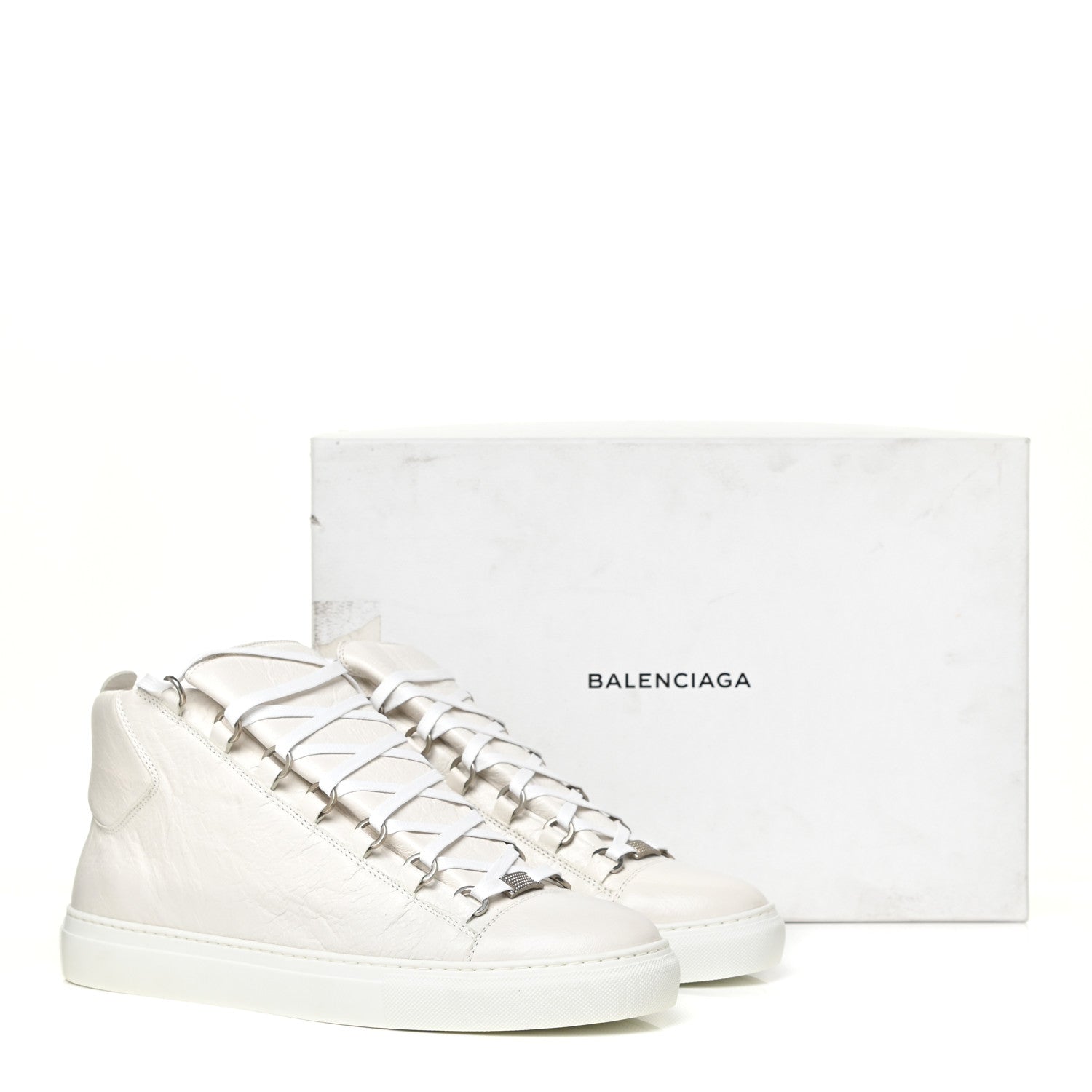 Balenciaga Agneau Arena Opaque Mens High Top Sneakers 43 Extra White 13 of 13